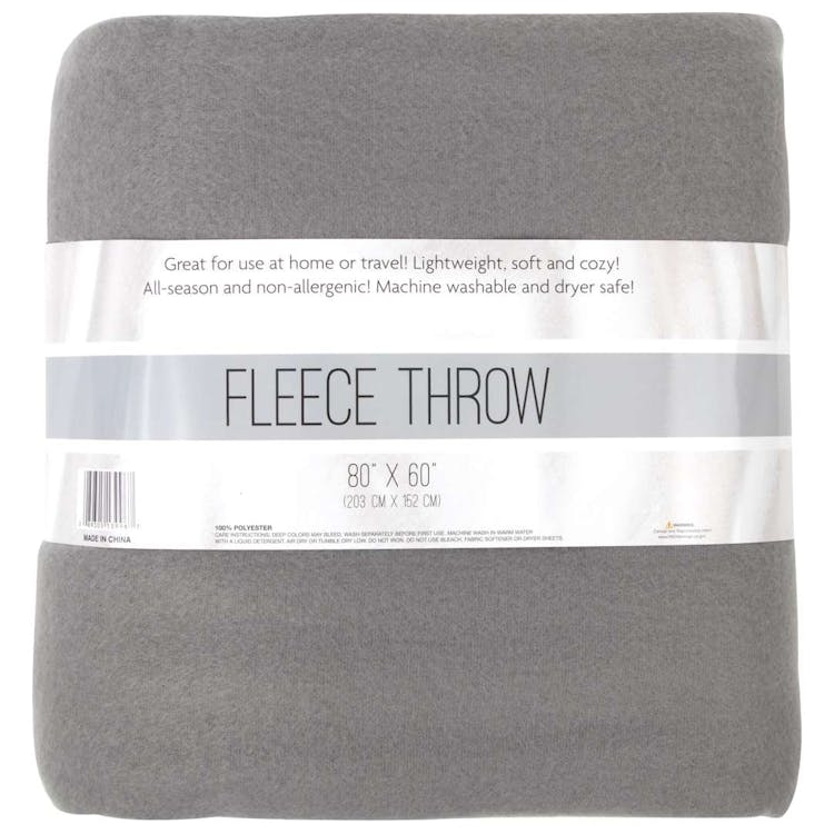 Twin Fleece Blankets Gray - 80" x 60" 3