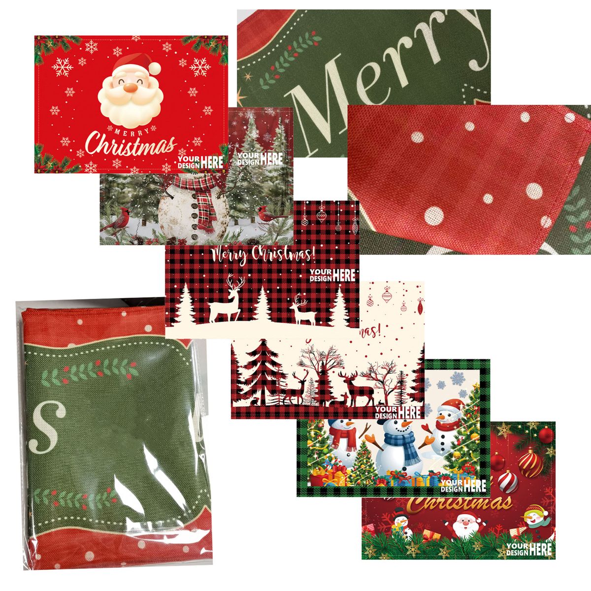 MOQ100 Christmas Holiday Decoration Placemat 4