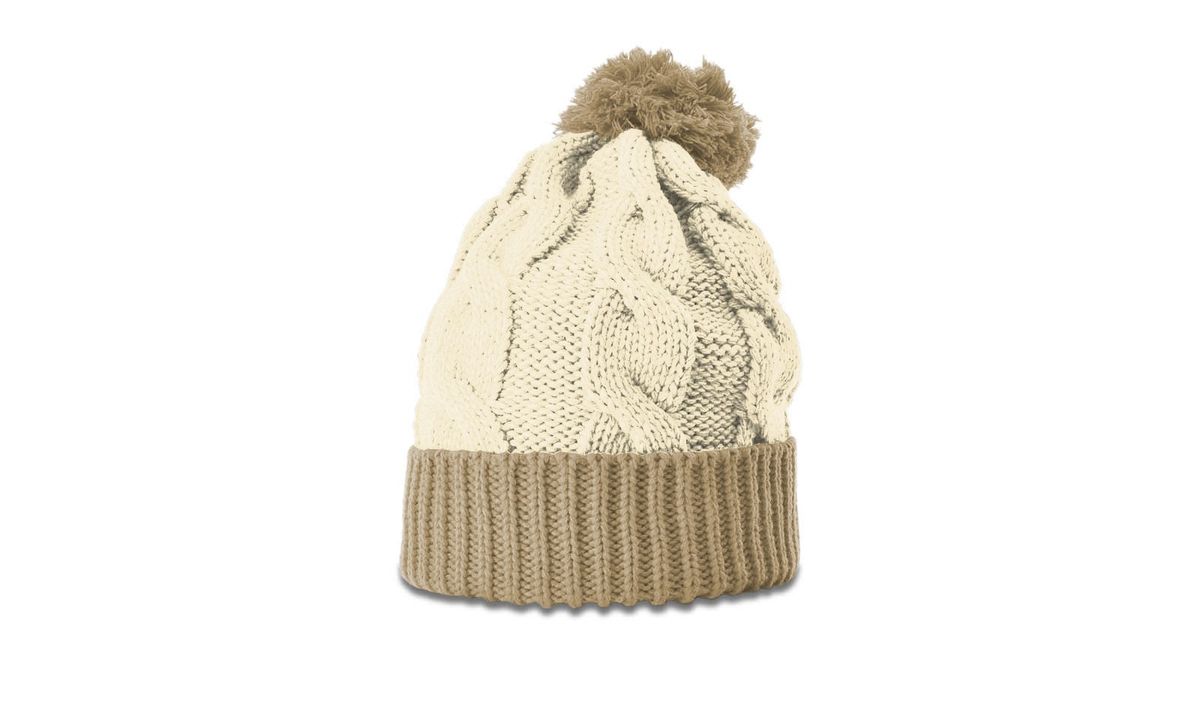  Chunk Twist Knit Beanie with Cuff & Pom 32
