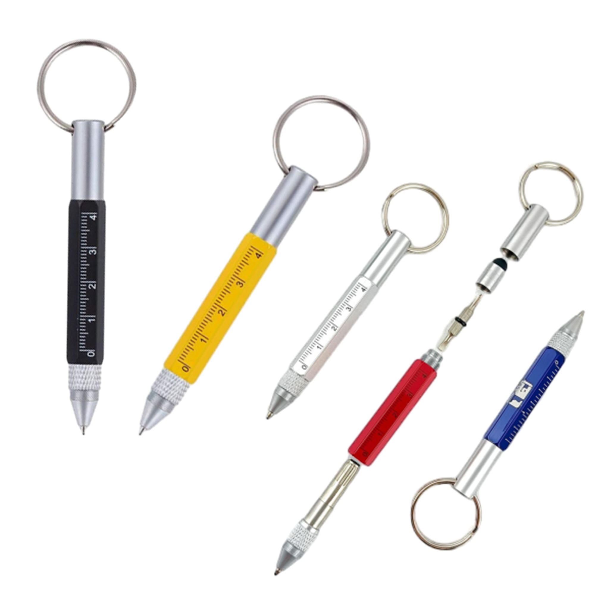 Multifunctional Six In One Tool Stylus Pen With Key Chai 3