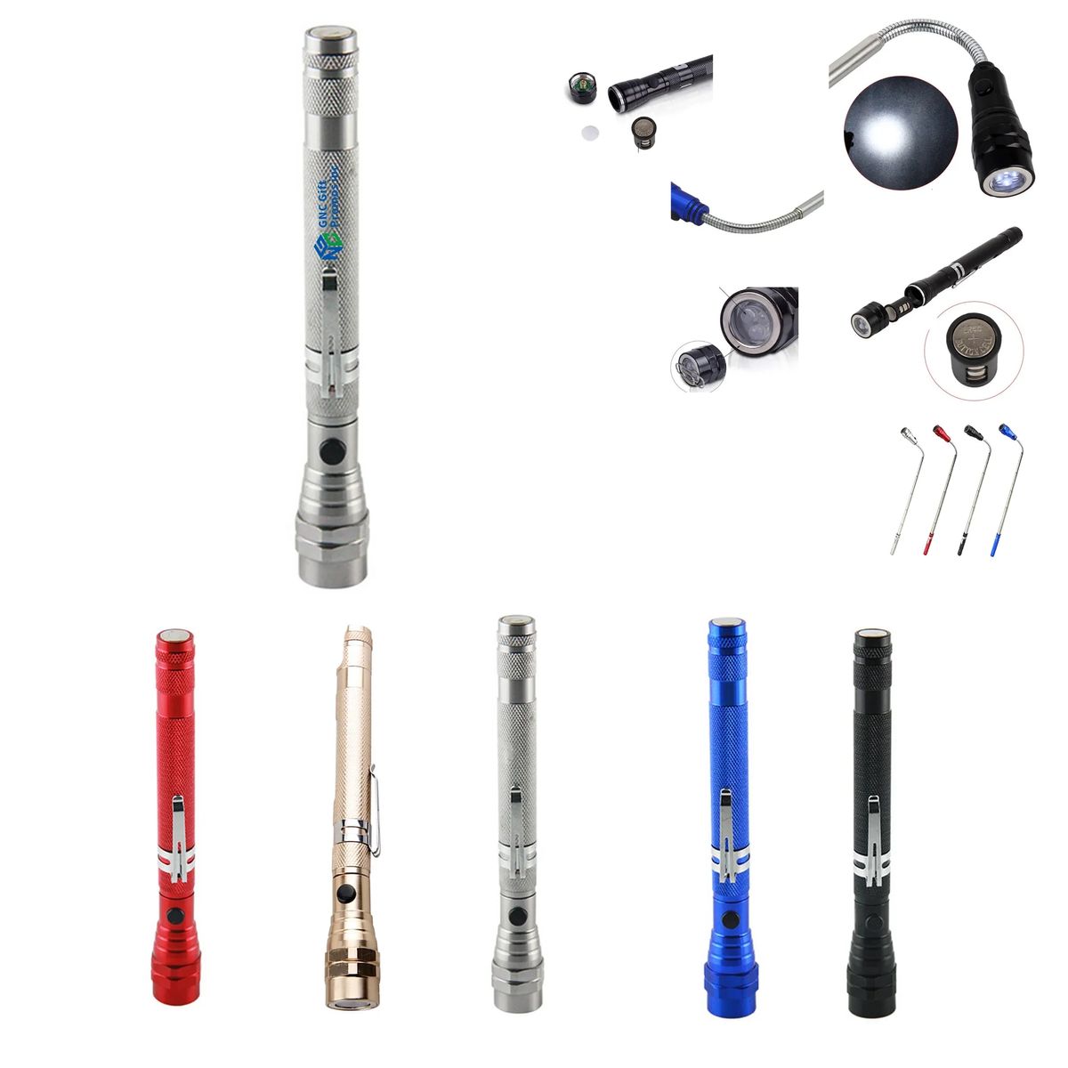 Omnidirectional Rotating Telescopic Flashlight With Magnet