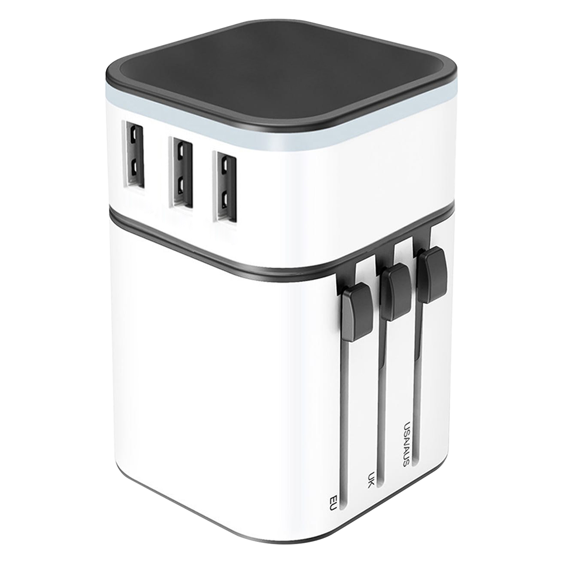 International Universal Travel Adapter With Light Up Logo (2 USB) 3