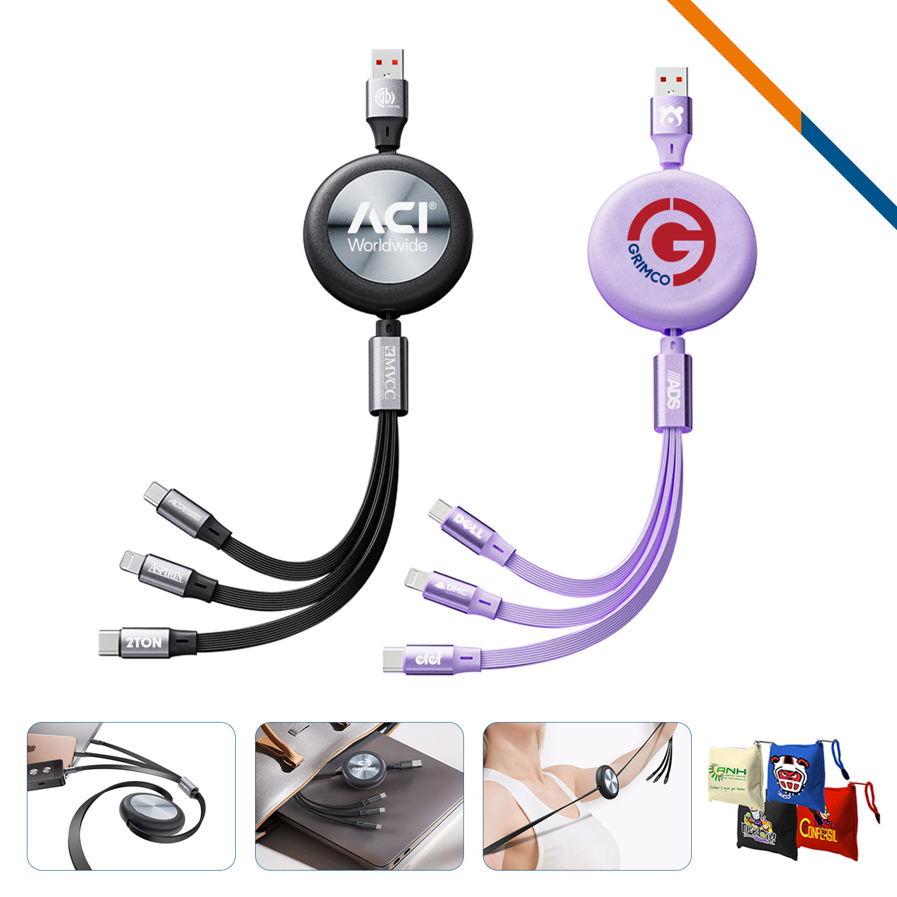 FlexPull 3in1 15W Retractable Fast Charging Cable