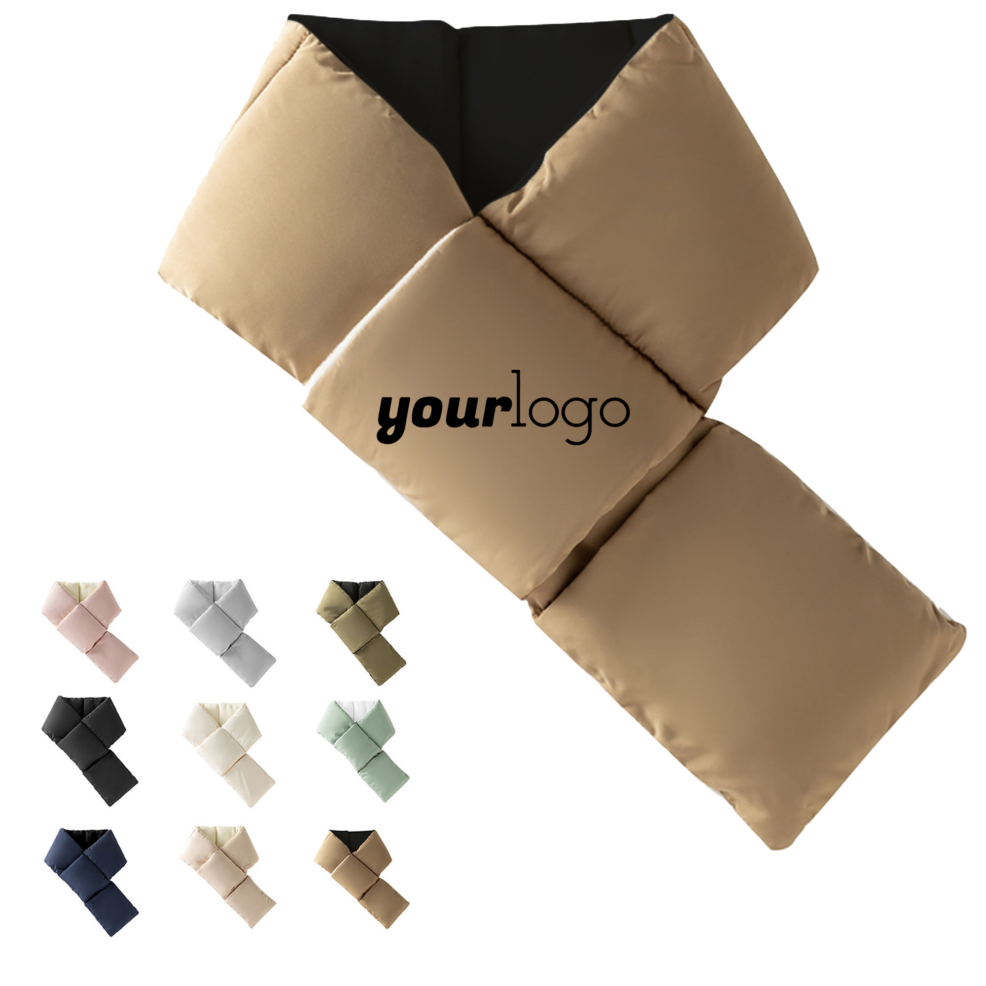 Down Cotton Puffer Winter Scarf 11