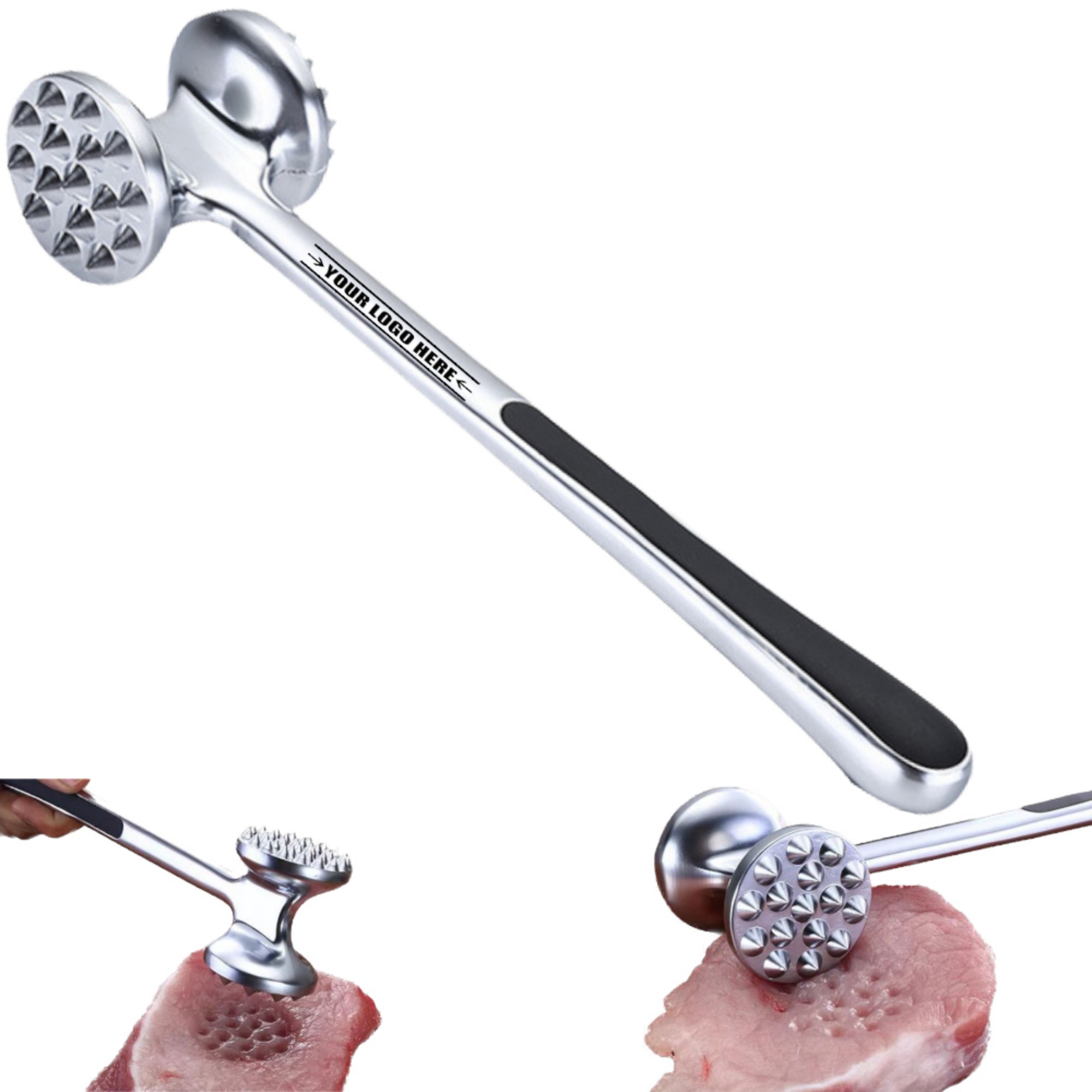 Long-Handled Zinc Alloy Meat Tenderiser