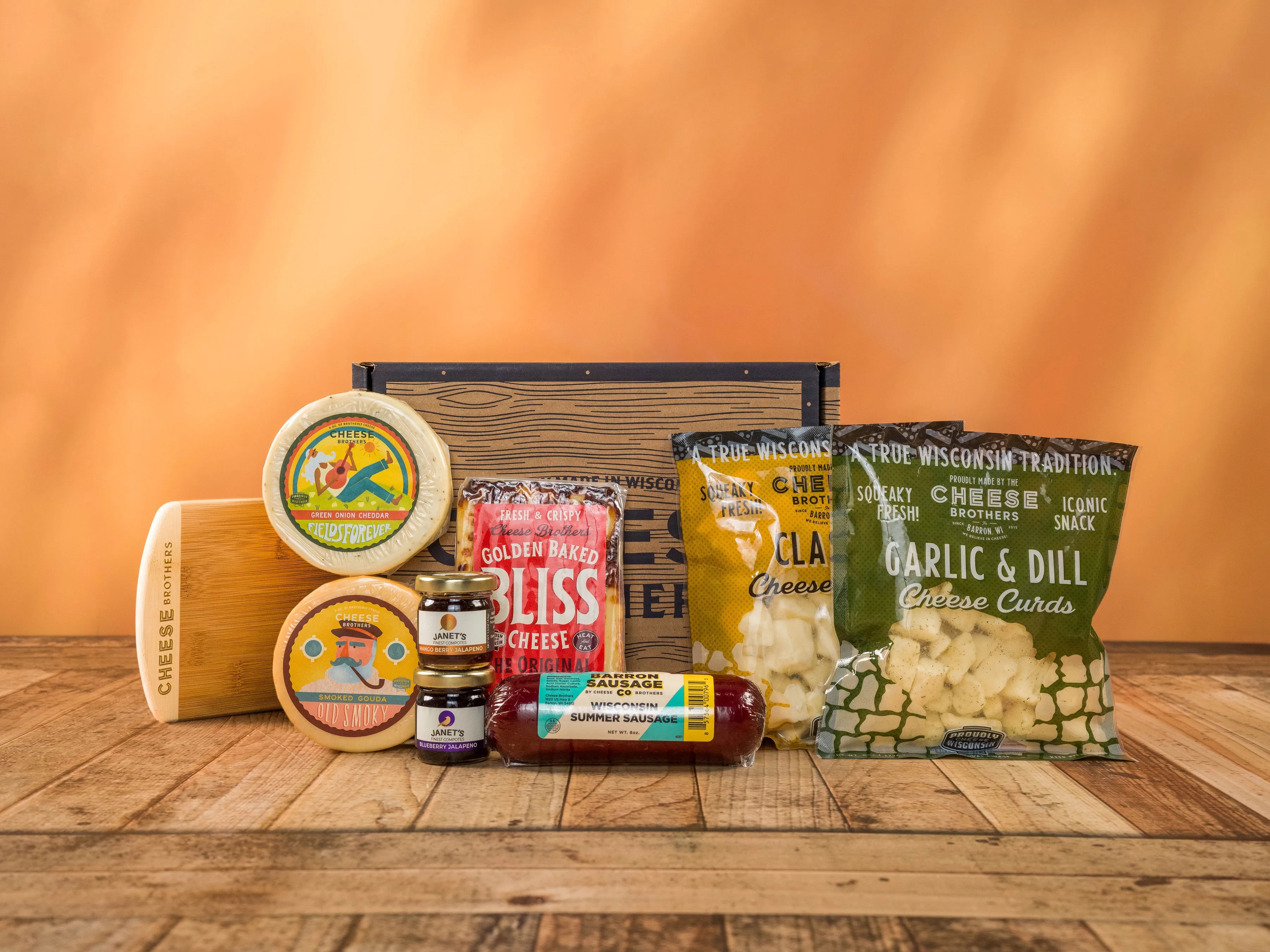 Cheese Bros. Taste of Wisconsin Gift Pack (Cheeses, Board +) 21