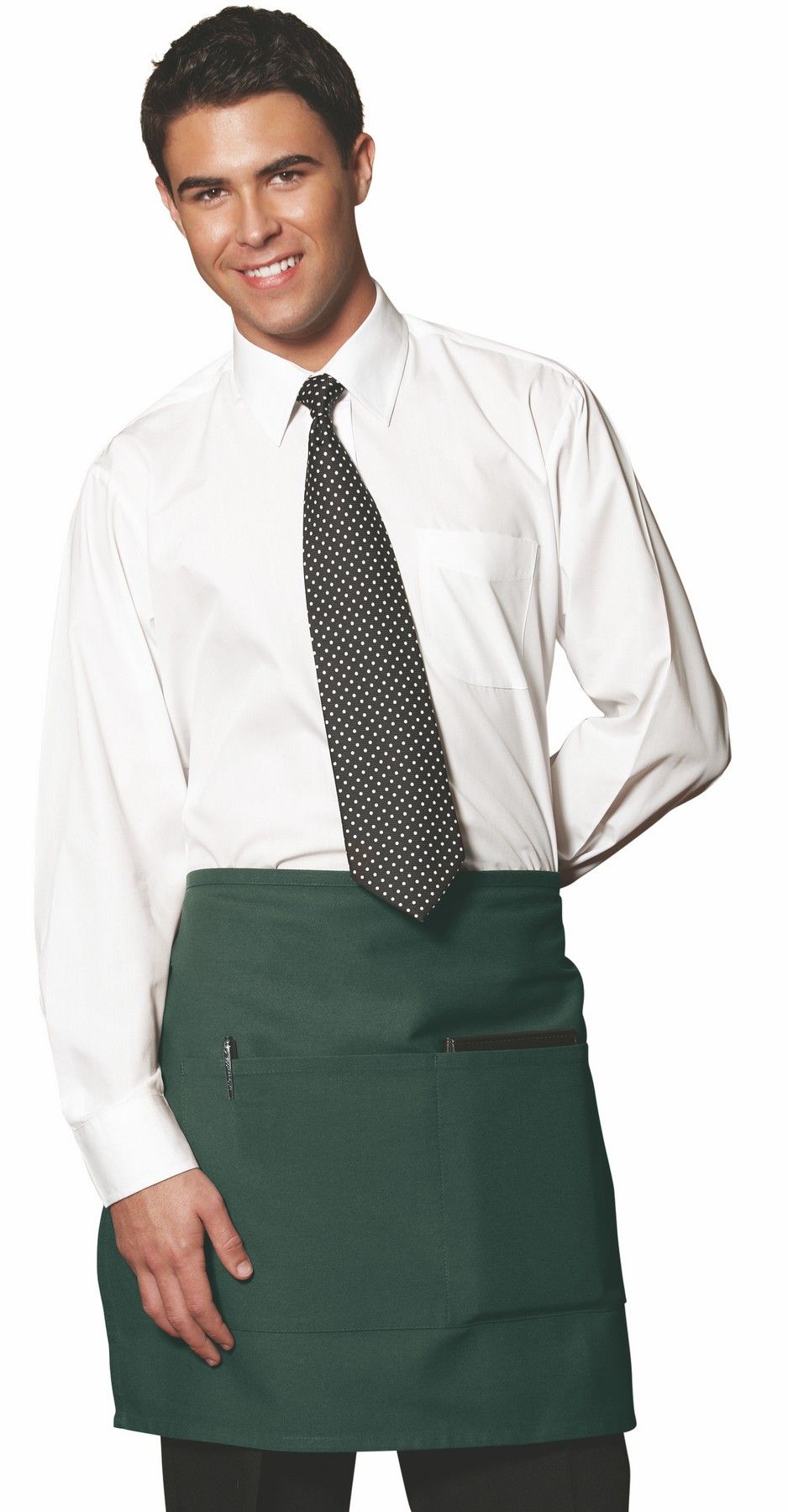 Hunter Green Half Waist Bistro Apron