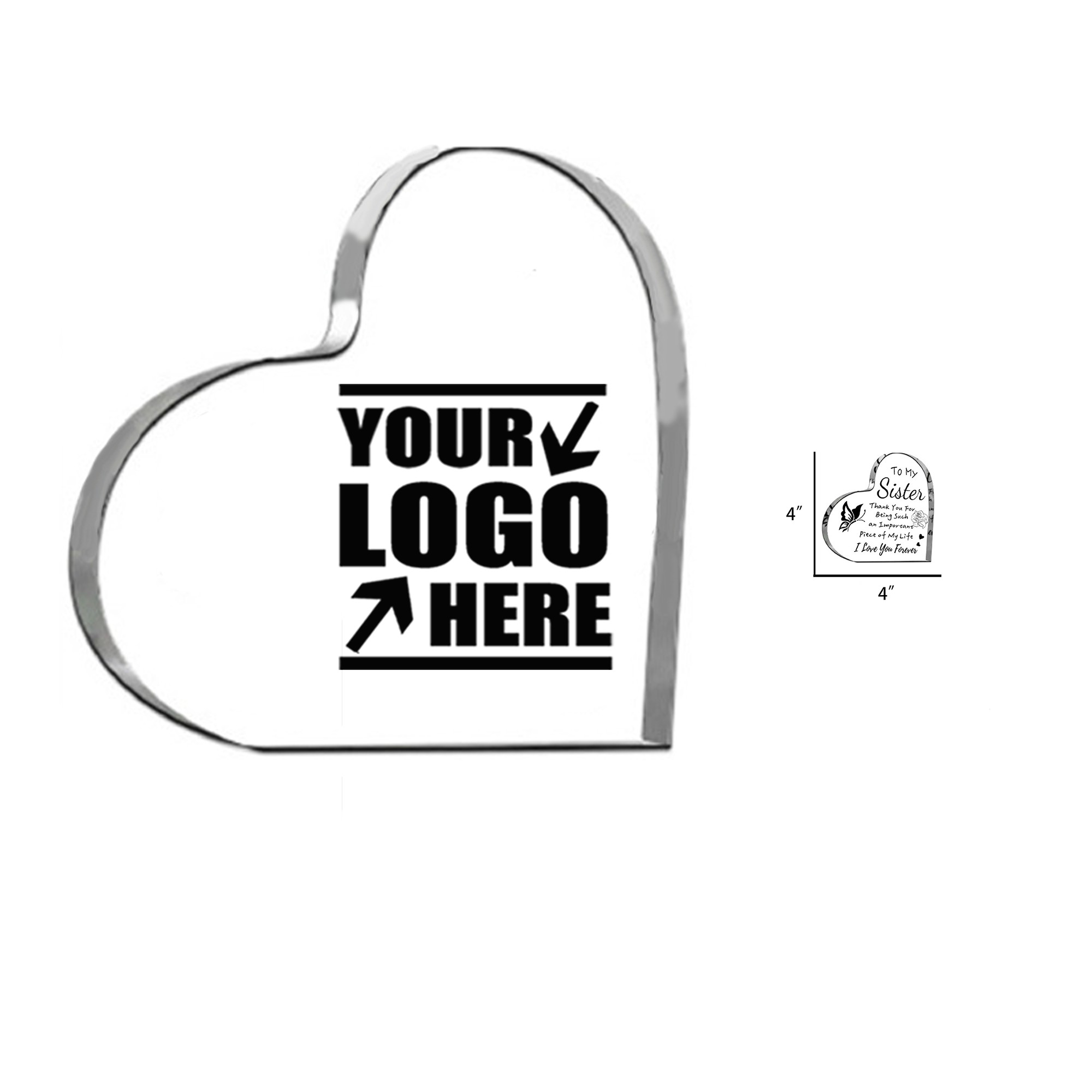 Acrylic Heart Shape Clear Display 5