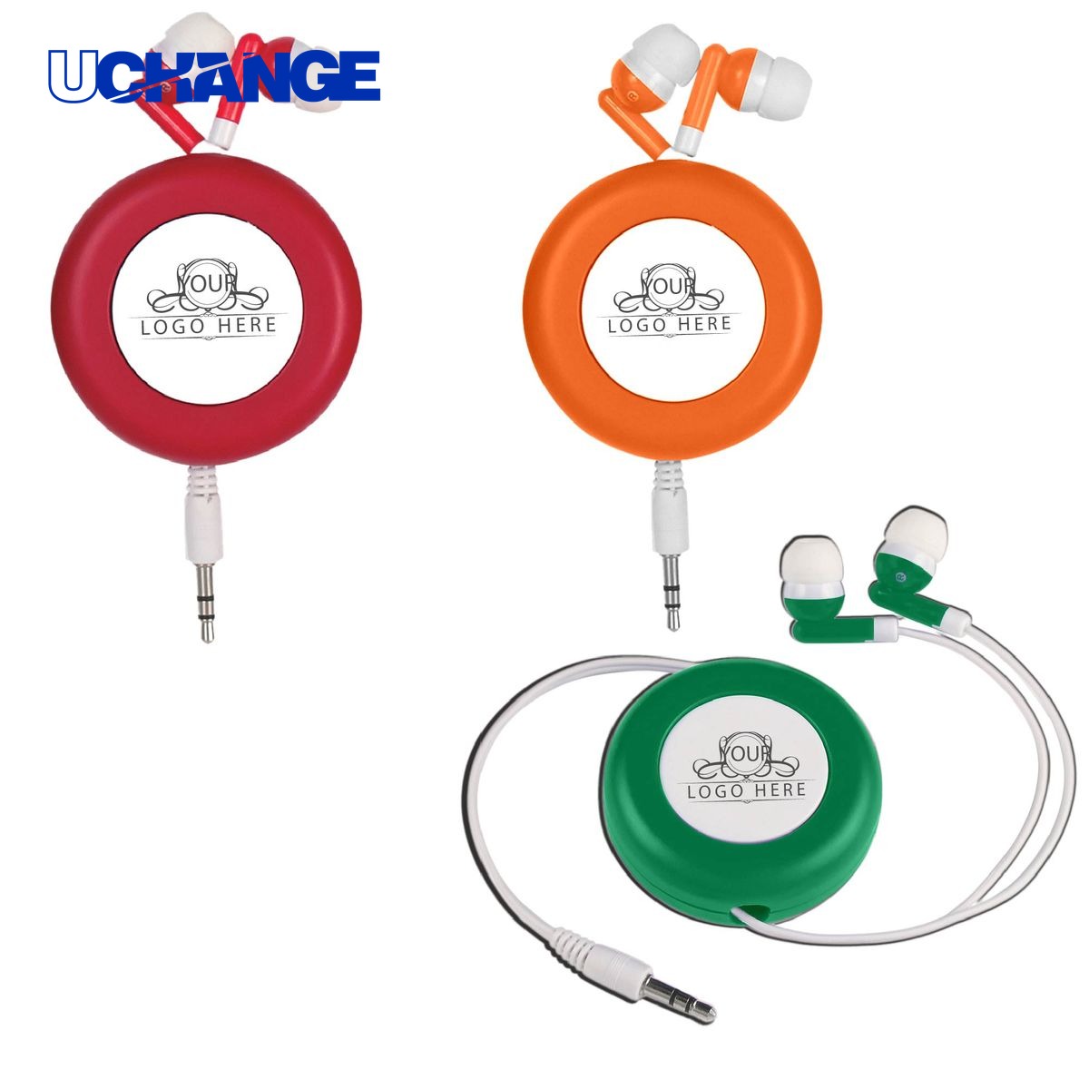 Round Retractable Earbuds Headset