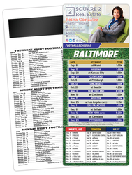 Football Schedule Laminated Card/Postcard with Magnet Strip 3.5x8.5 - 14 pt.