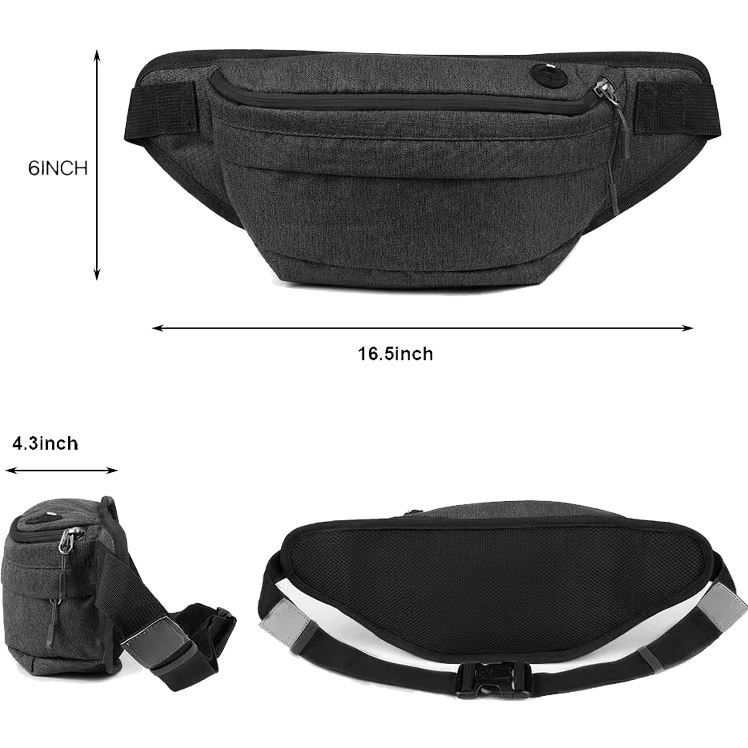 Water Resistant Large Hiking Waist Bag for Men Women 14