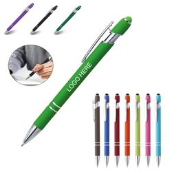 Metal Ballpoint Pen With Stylus Tip Silver