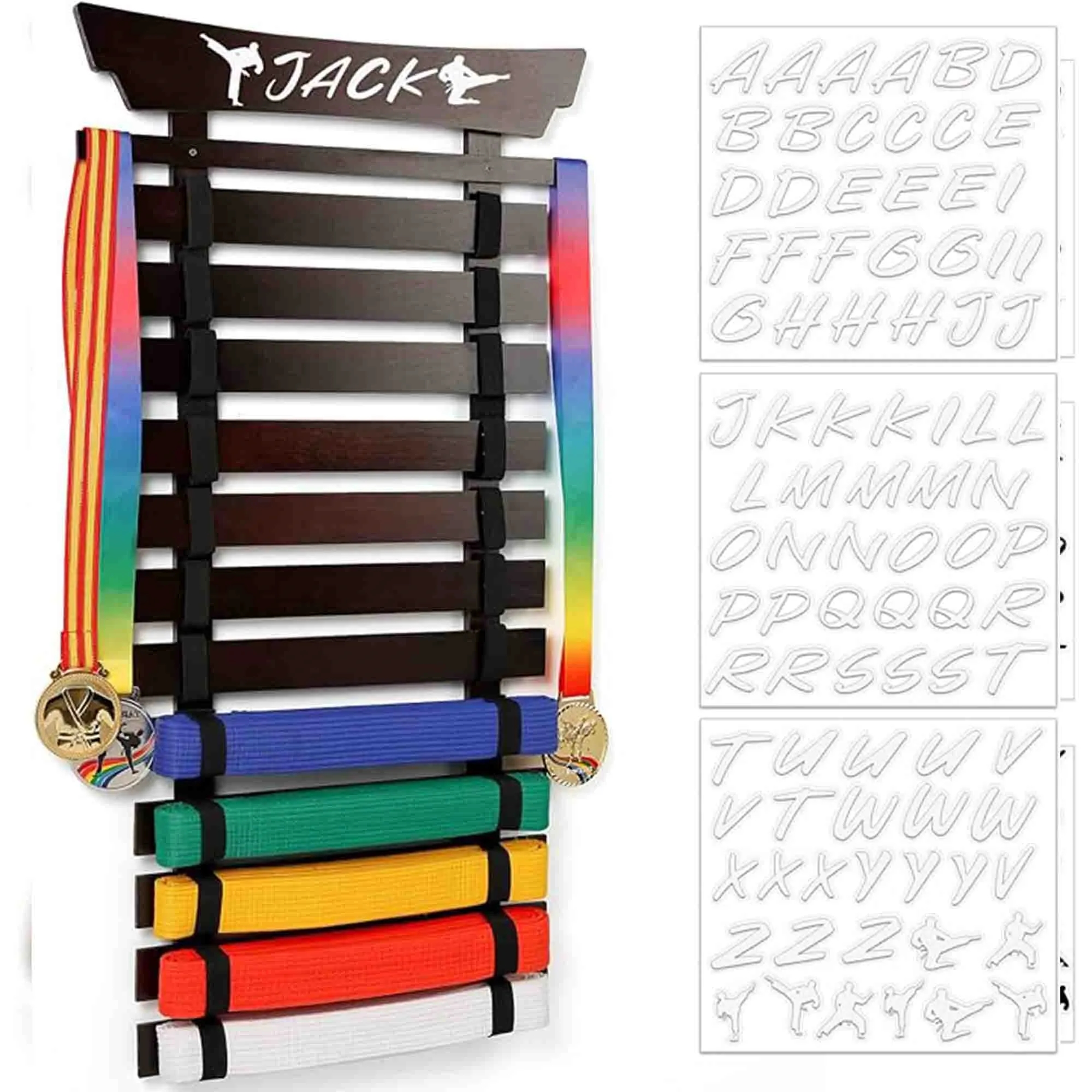 10 Belts Taekwondo Display with Stickers 17