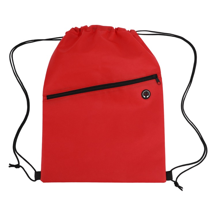 Non-Woven Sports Drawstring Bag with Front Zipper 44
