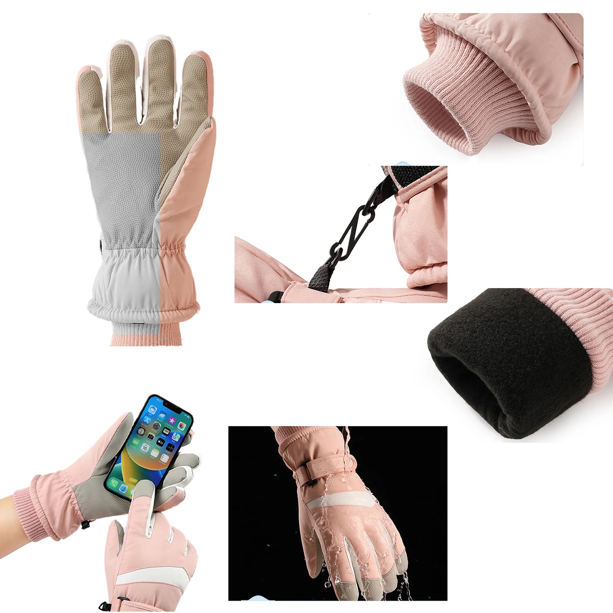 Waterproof Ski Gloves Winter Skate Touchscreen Customizable 12