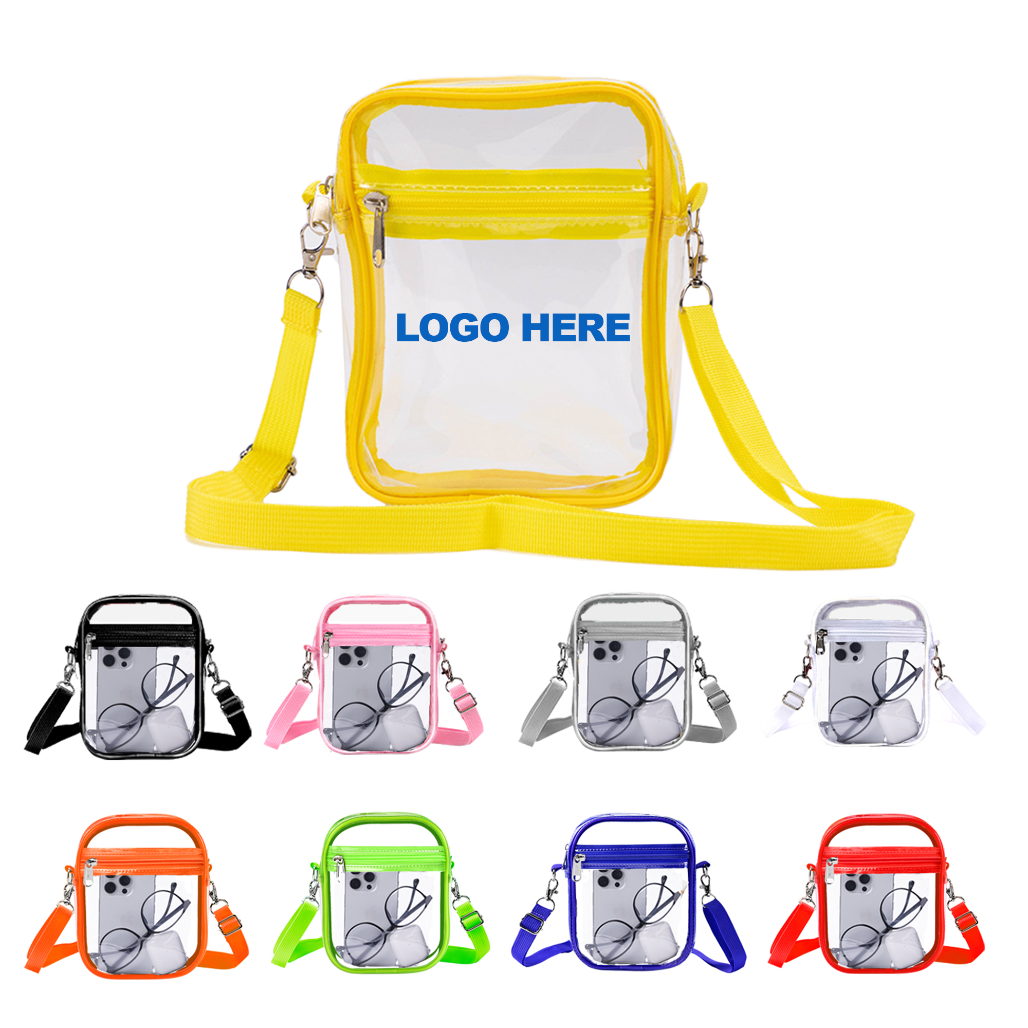 Clear PVC Stadium Shoulder Bag Adjustable Strap 4