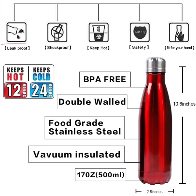 Cola Shaped Stainless Steel Cup, custom water bottle with logo imprint 3
