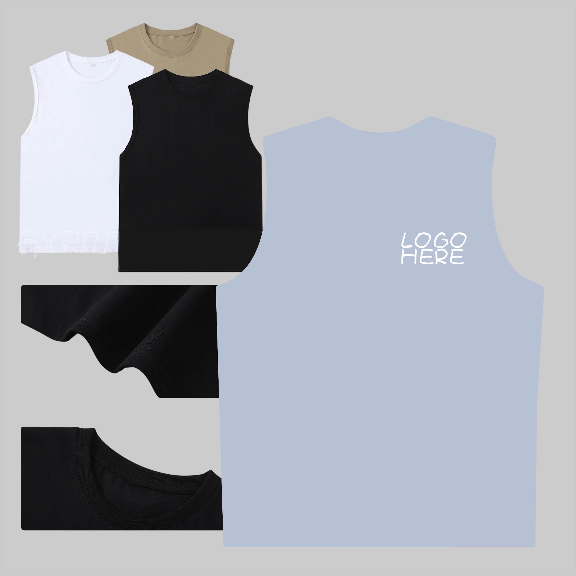 Knit Cotton Sleeveless Tee