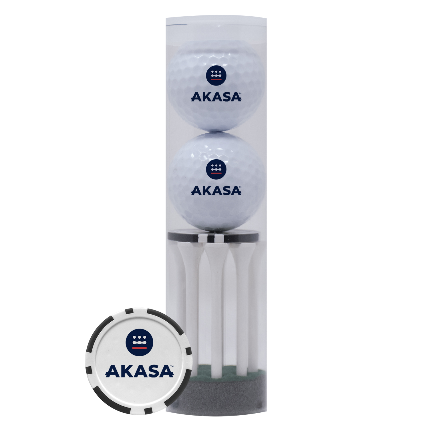 2-Ball & 8-Tee Tube w/Poker Chip 6