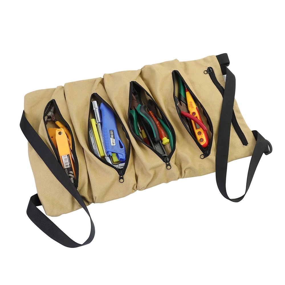 5 Pockets Super Tools Storage Bag Roll Pouch
