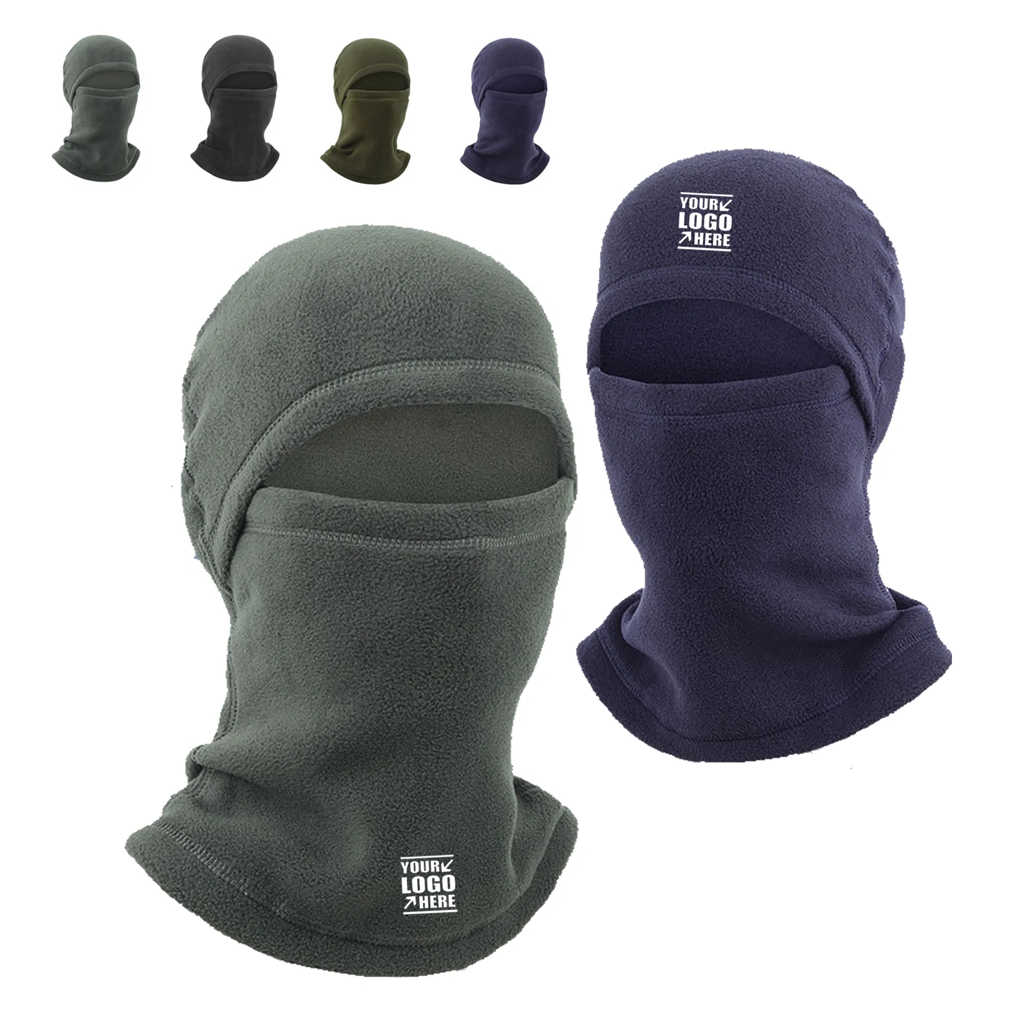 Fleece Winter Face Mask Skiing Headwear 2-in-1 Hat 2