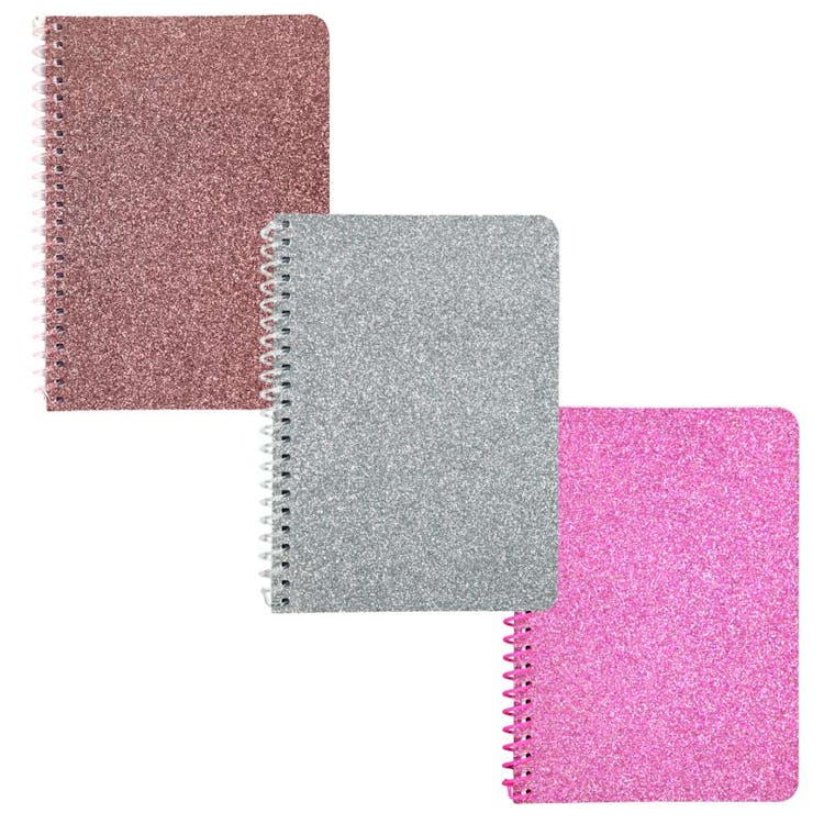 Personal Glitter Notebooks Assorted 3