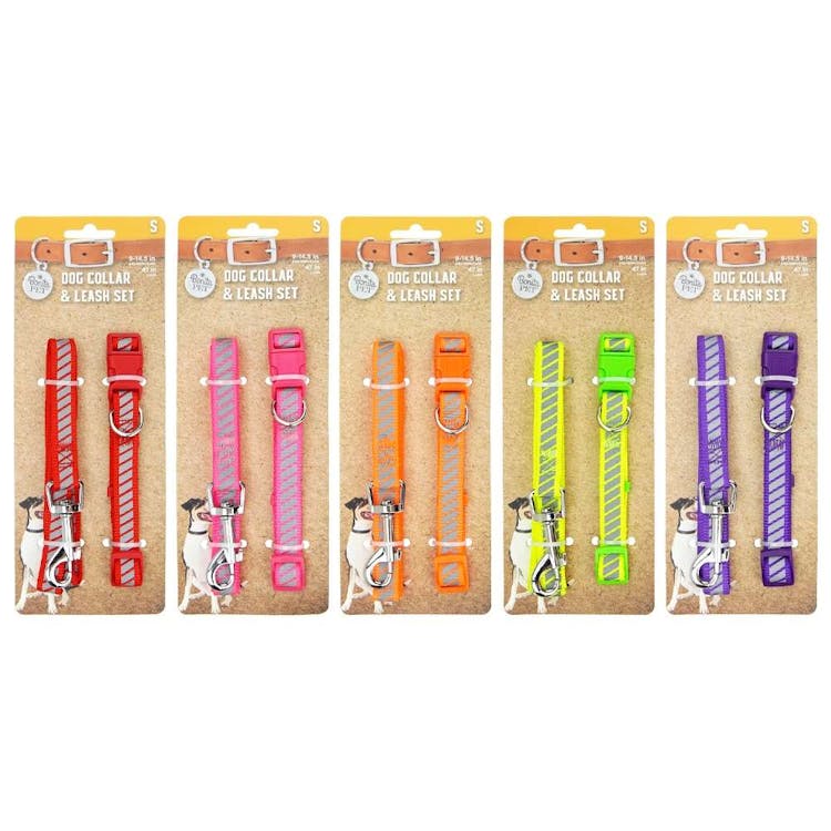 Reflective Nylon Leash & Collar Sets - Small Assorted Colors 3