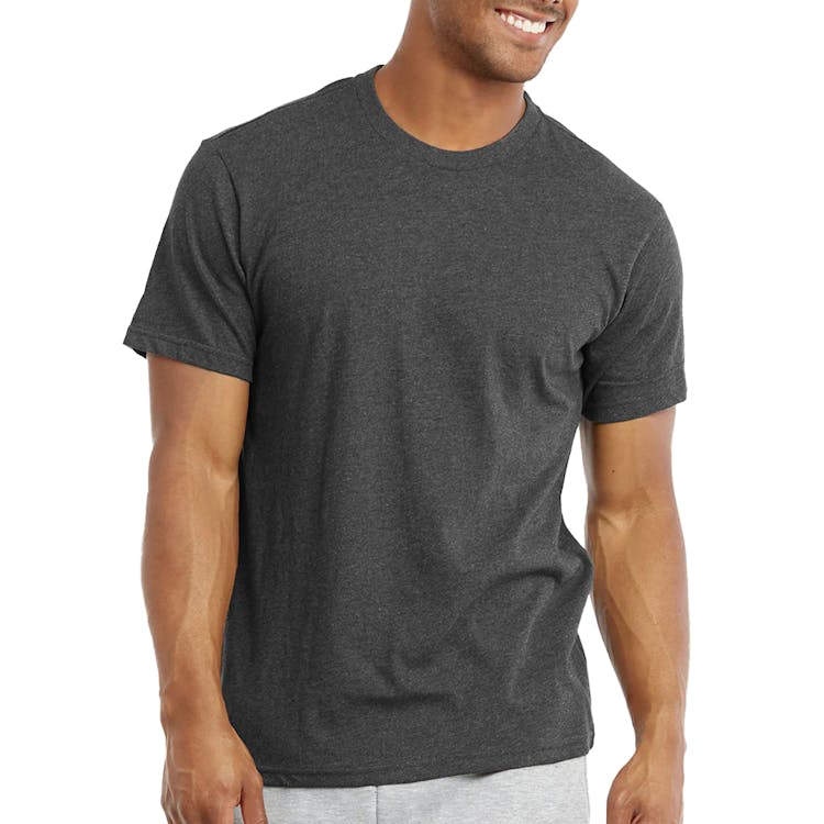 Men's Crew Neck T-Shirts - Small Charcoal Gray 3