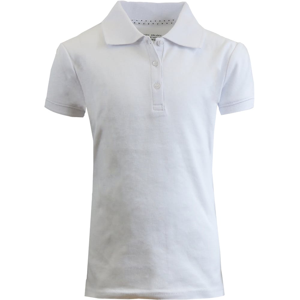 Girls' School Uniform Polo Shirts - White Short Sleeve Size 12 3