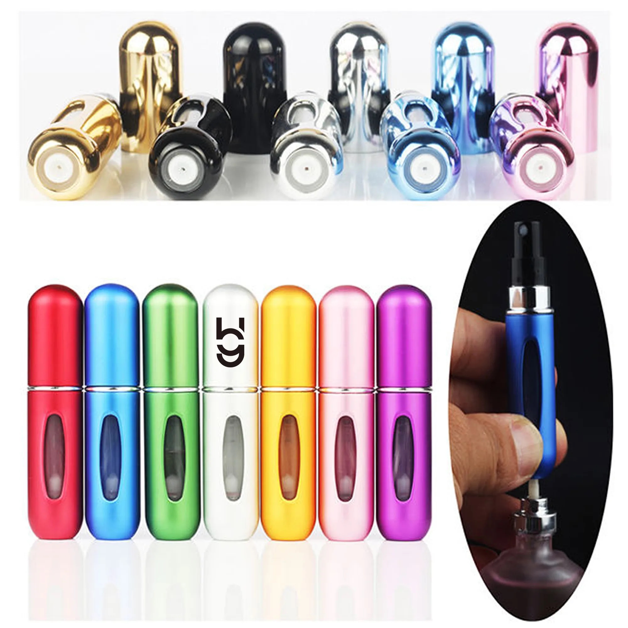 MOQ 20PCS 5ml Portable Mini Refillable Perfume Bottle 5