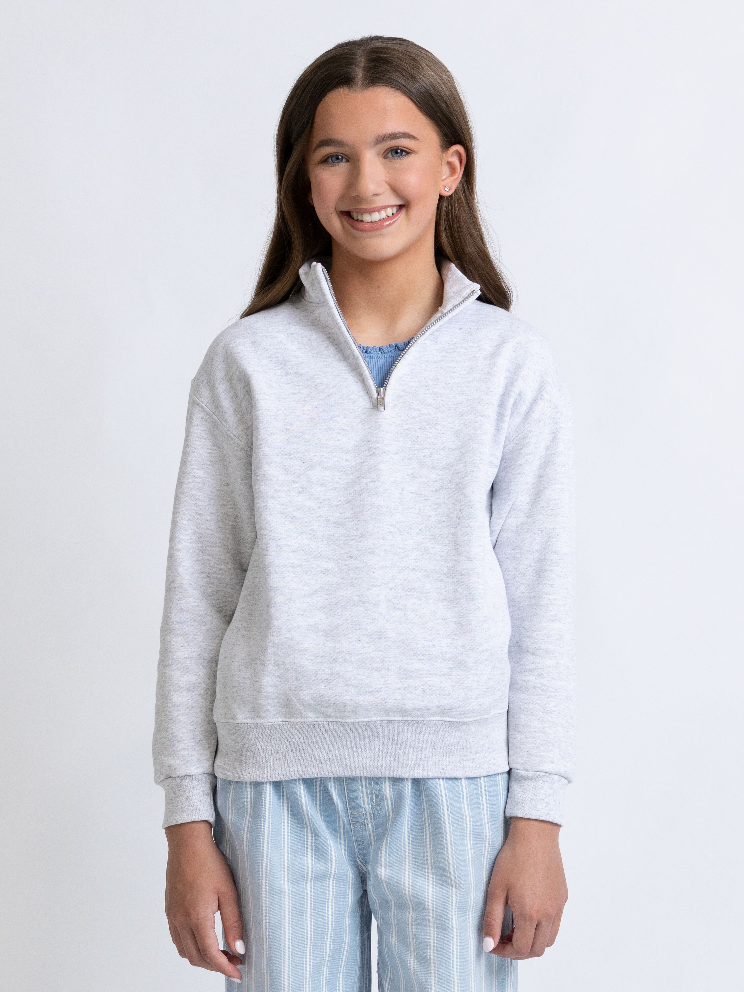 NuBlend® Youth Quarter-Zip Cadet Collar Sweatshirt
