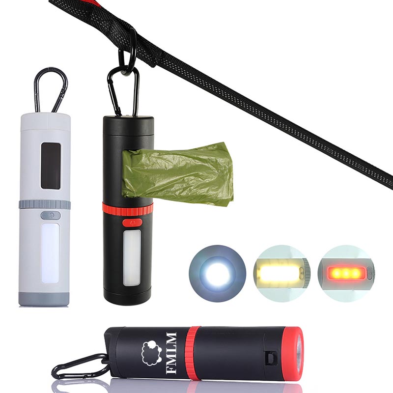 Pet Poop Bags Holder Dispenser with LED Flashlight