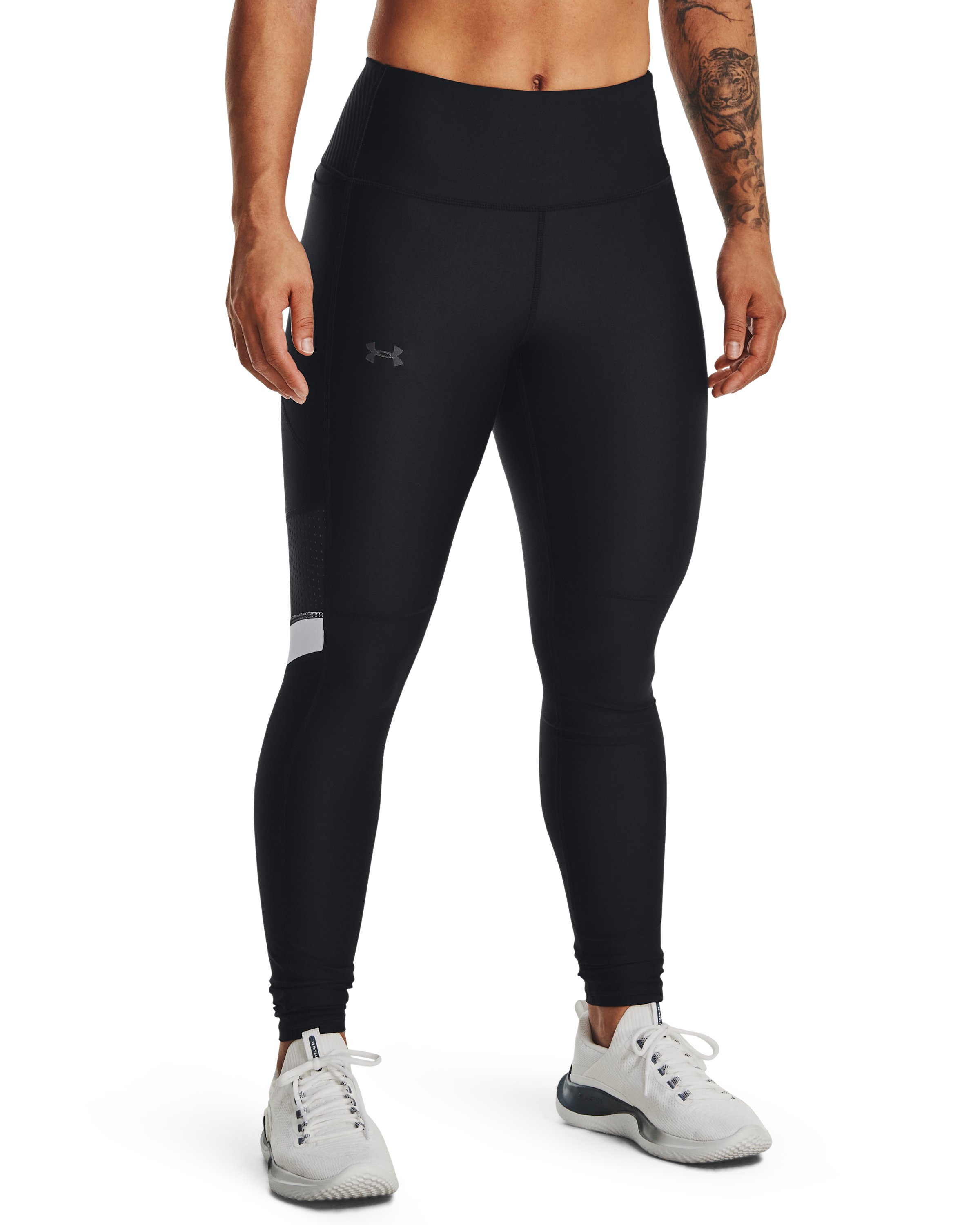 Women's HeatGear No-Slip Waistband Mesh Panel Leggings 6
