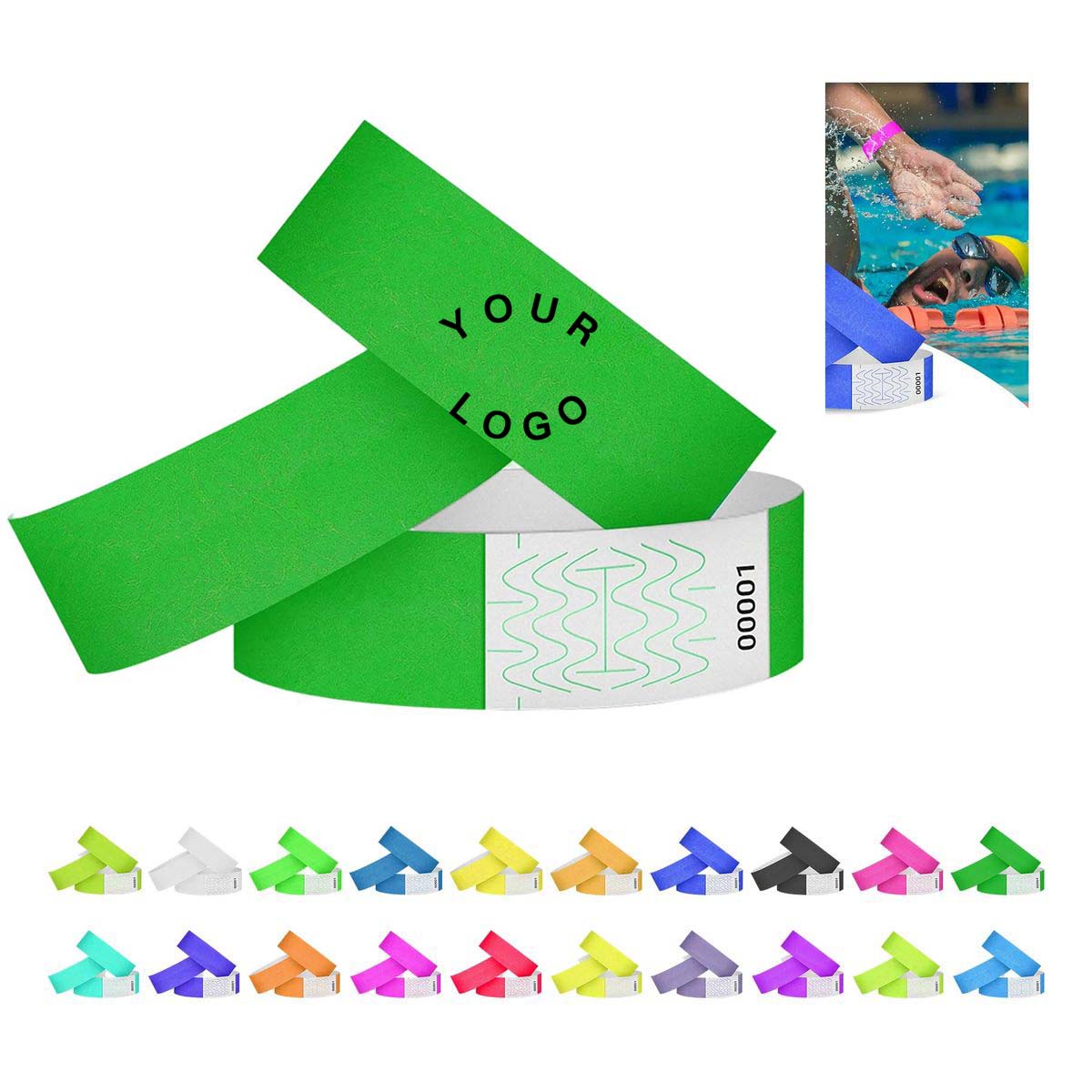 Lightweight Tyvek Wristband with Adhesive Closure