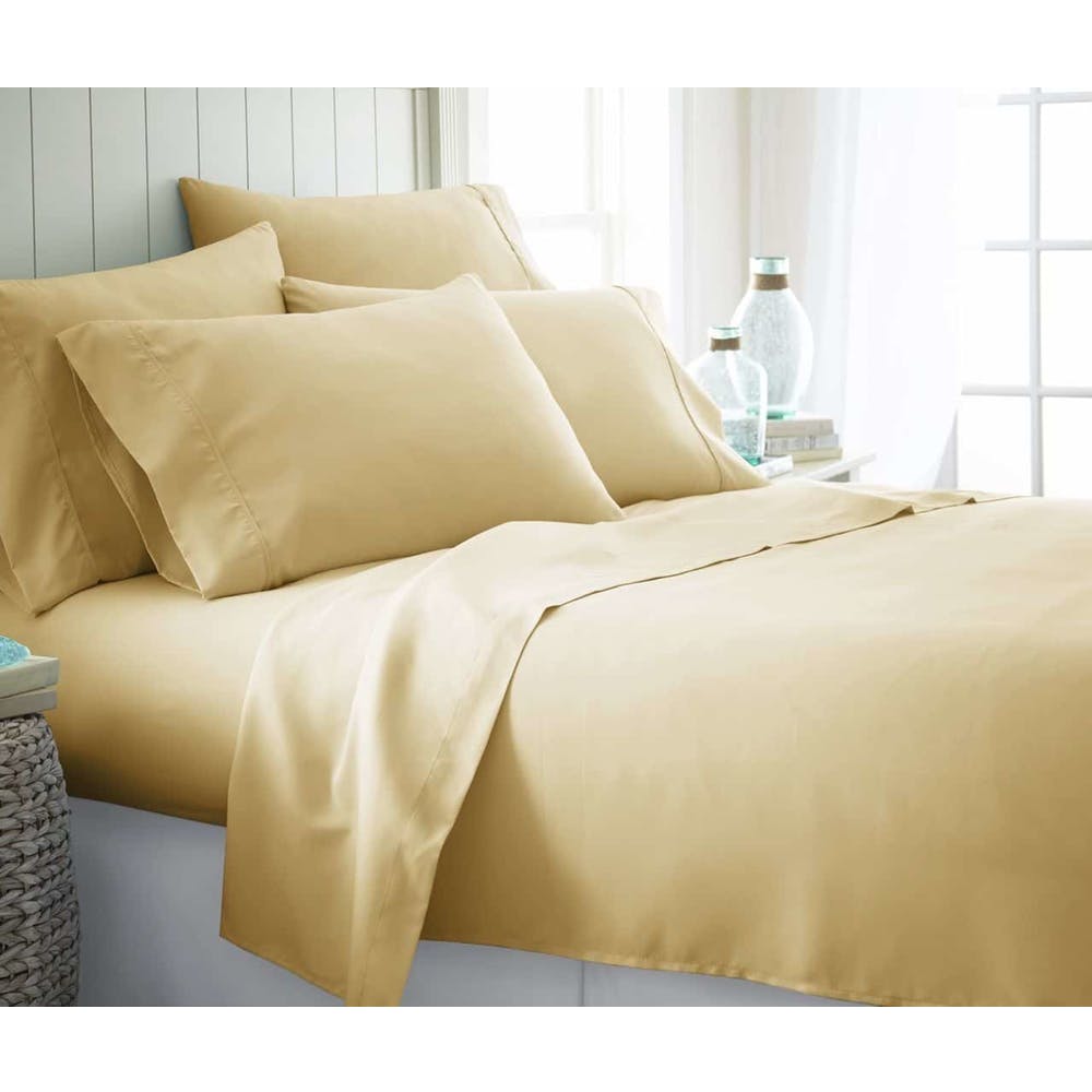 Microfiber Bed Sheets - Gold Twin XL 4 Piece Set 2