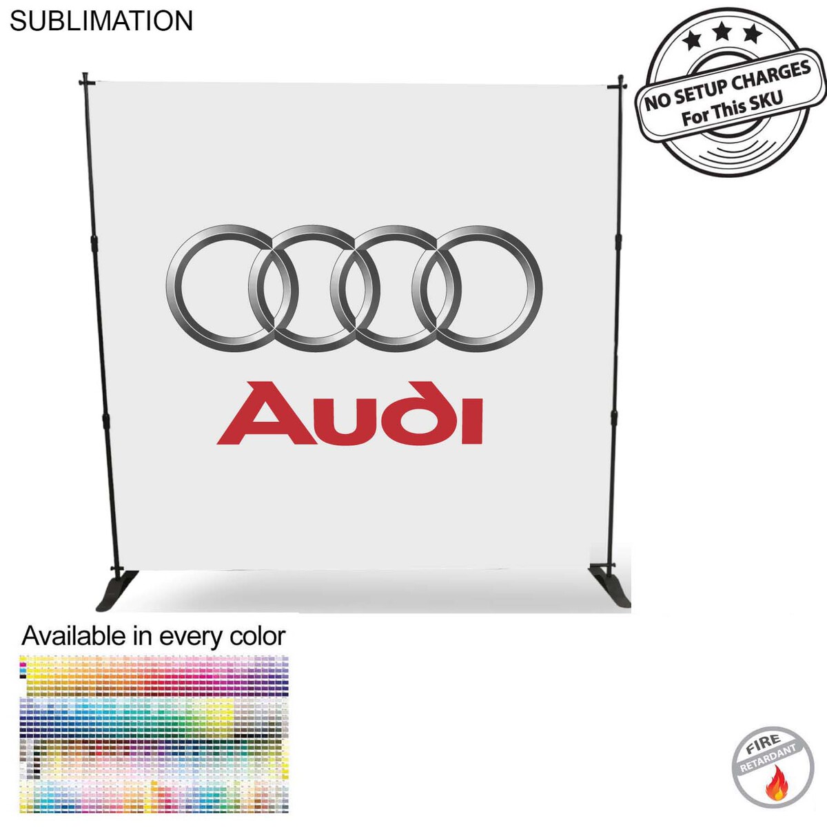 fiel Product Branding 8' Backdrop Media Wall with Full Color Graphics Photos NO SETUP CHARGE #SU729-10