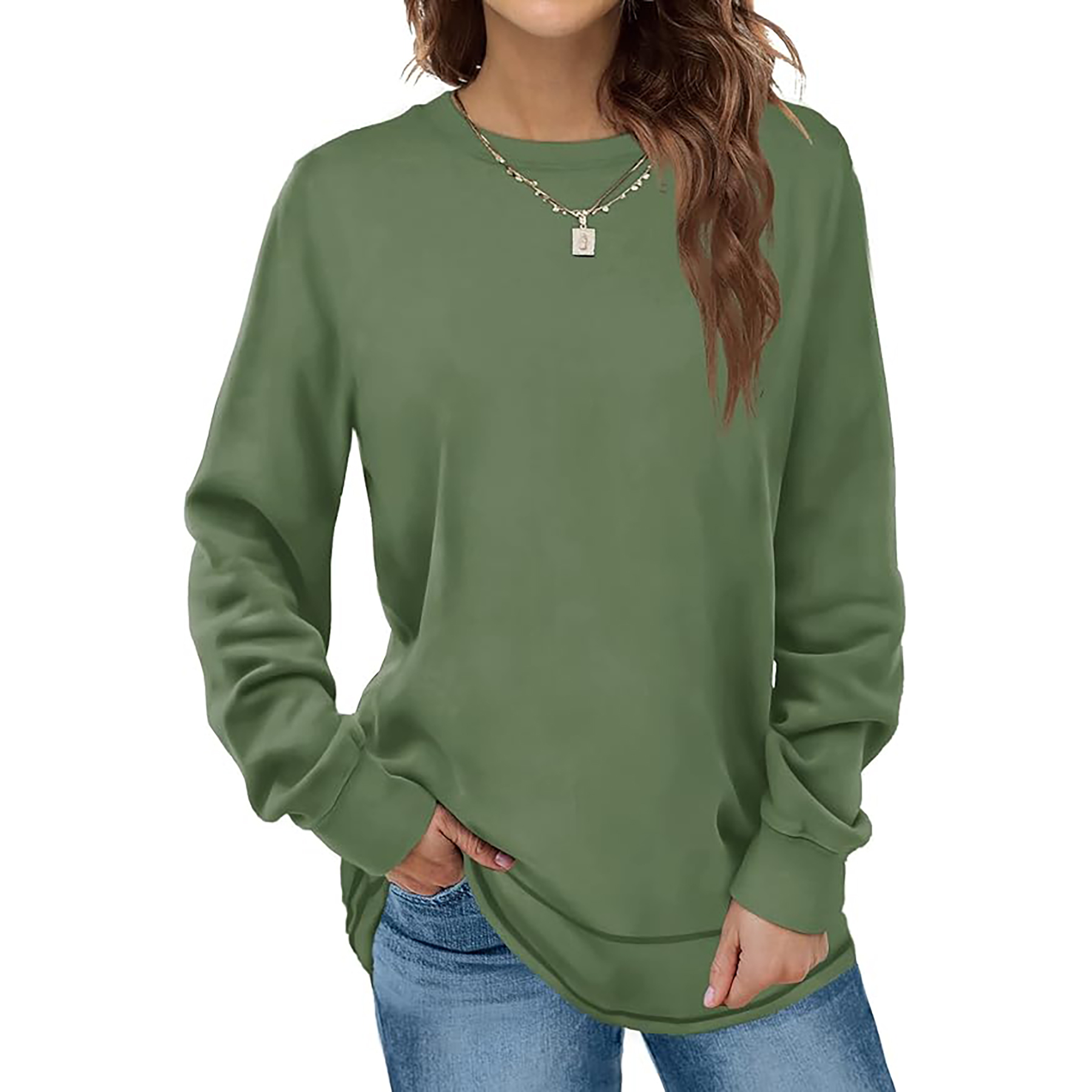 Women's Round Neck Long Sleeve Shirt 52