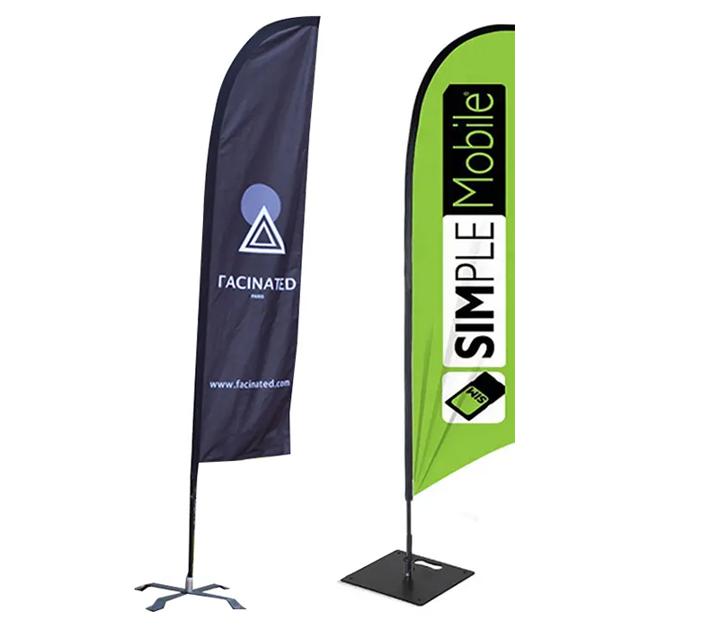 Feather Flag Enhanced with Fiberglass Poles