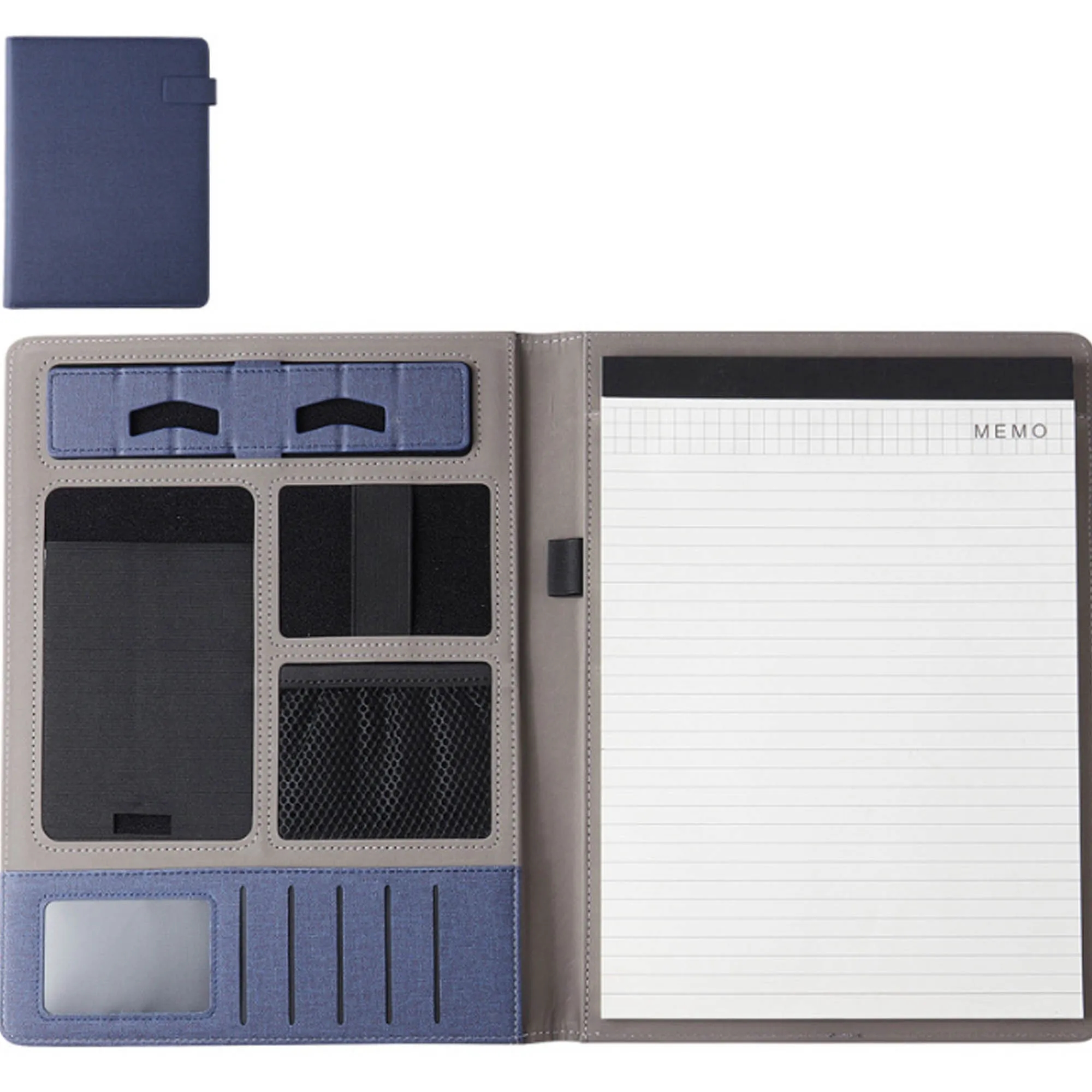 PU Leather Business Notebook with Card Slots and Holder 12