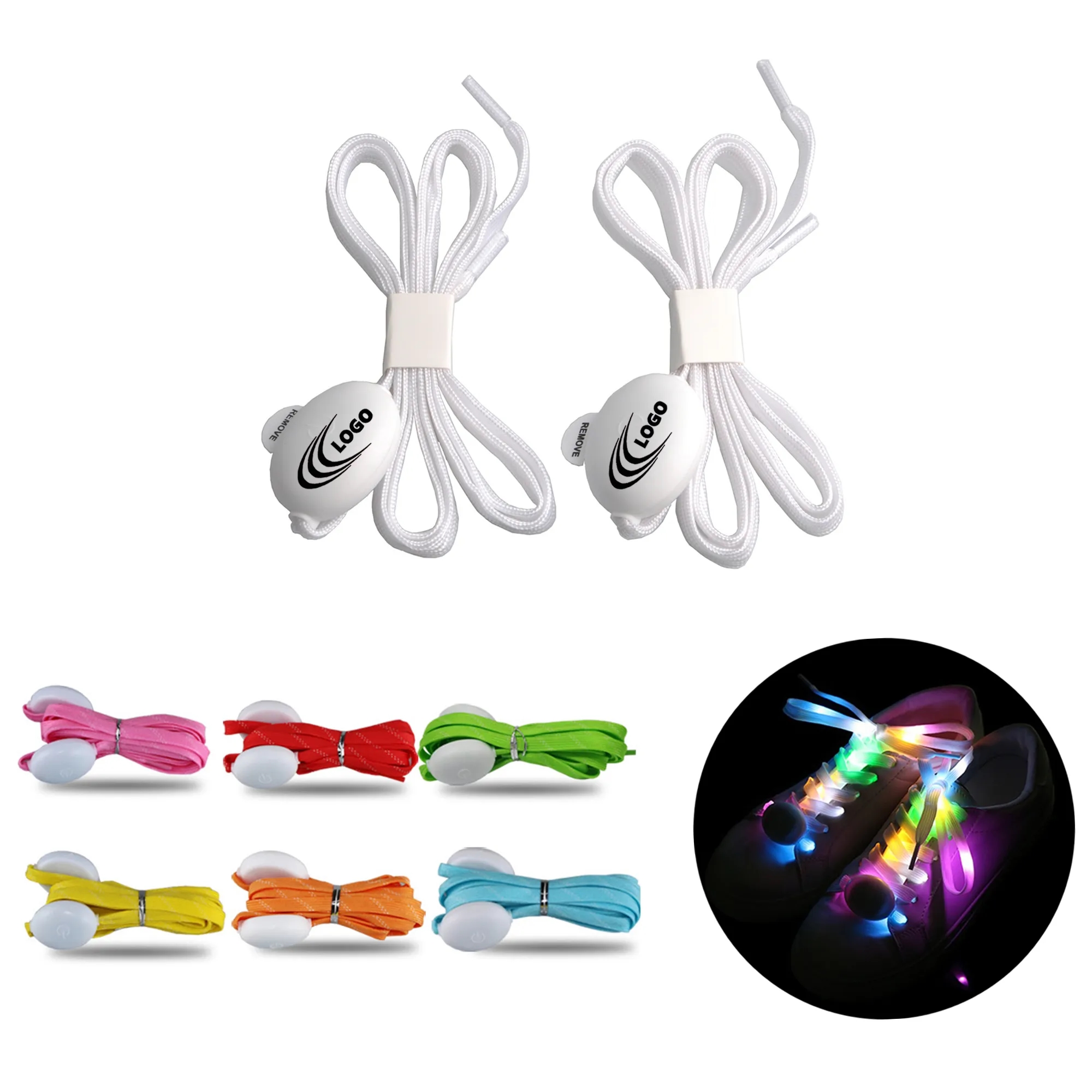 LED Multicolor Light-Up Shoelaces MOQ 50pairs 13