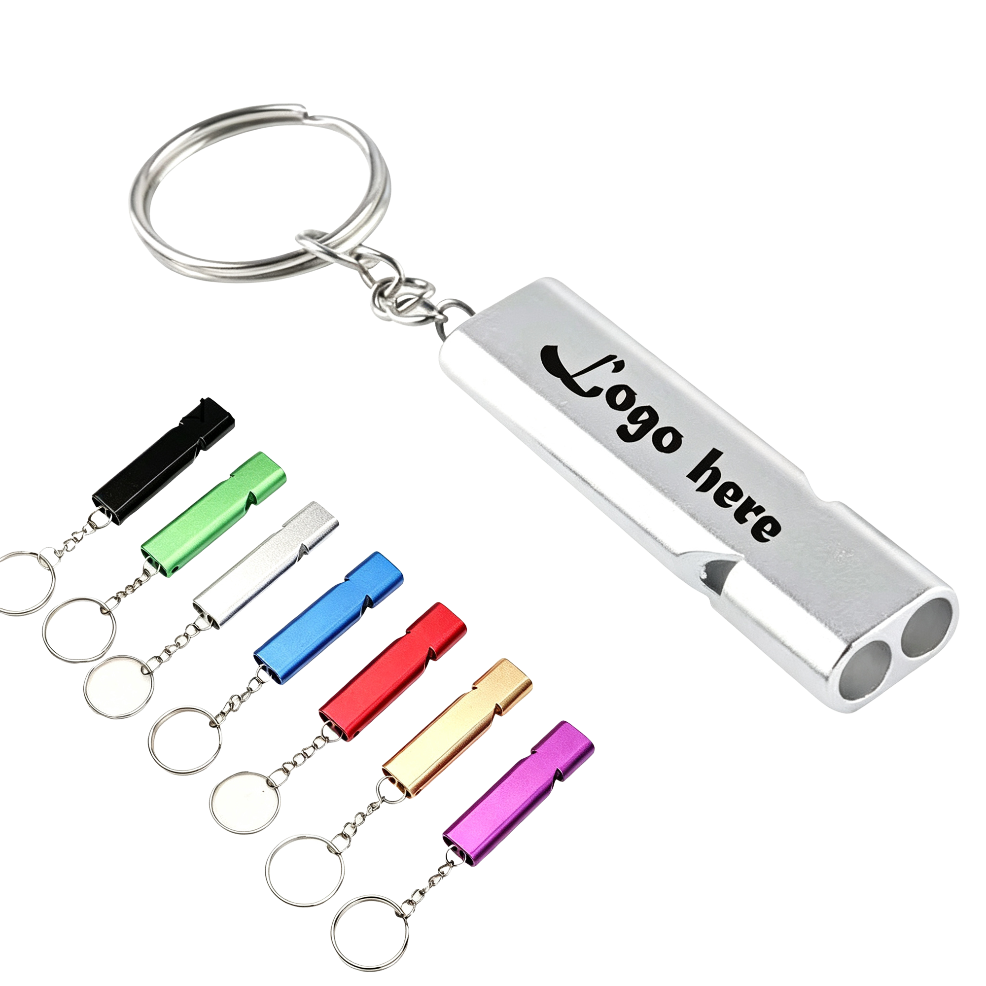 Aluminum Double Tube Emergency Survival Whistle 1