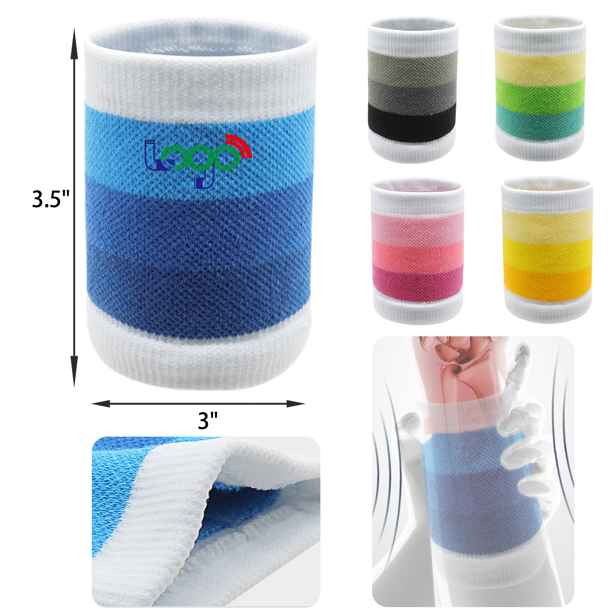 MOQ 50 PCS Durable Colorful Sports Wristband 7