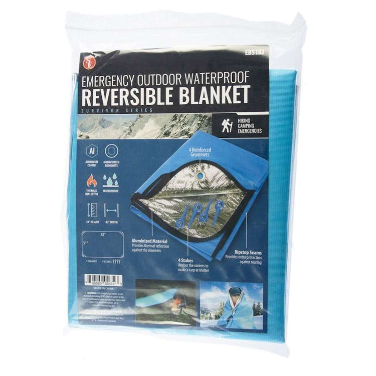 Emergency Outdoor Waterproof Reversible Blankets Blue - 51" x 82" 3
