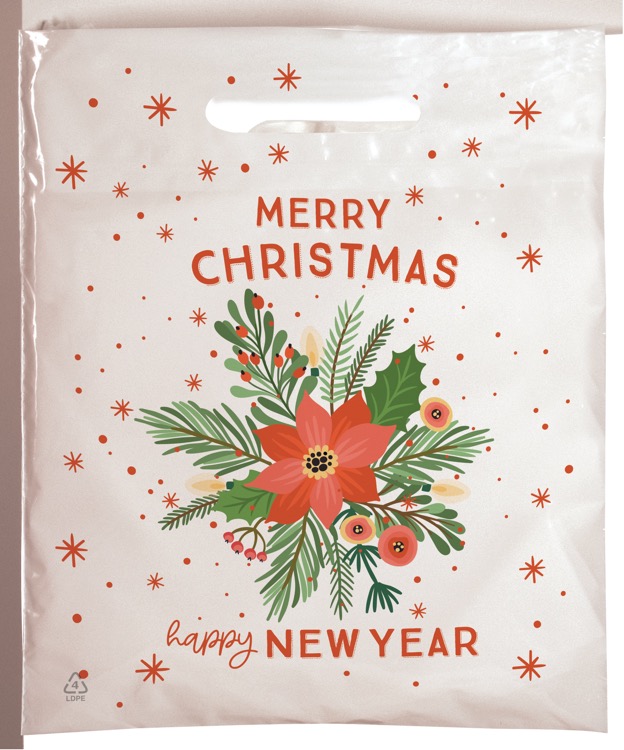 Christmas Scatter Design 3 Merchant Paper & Plastic Bags (7.5" x 9") 3