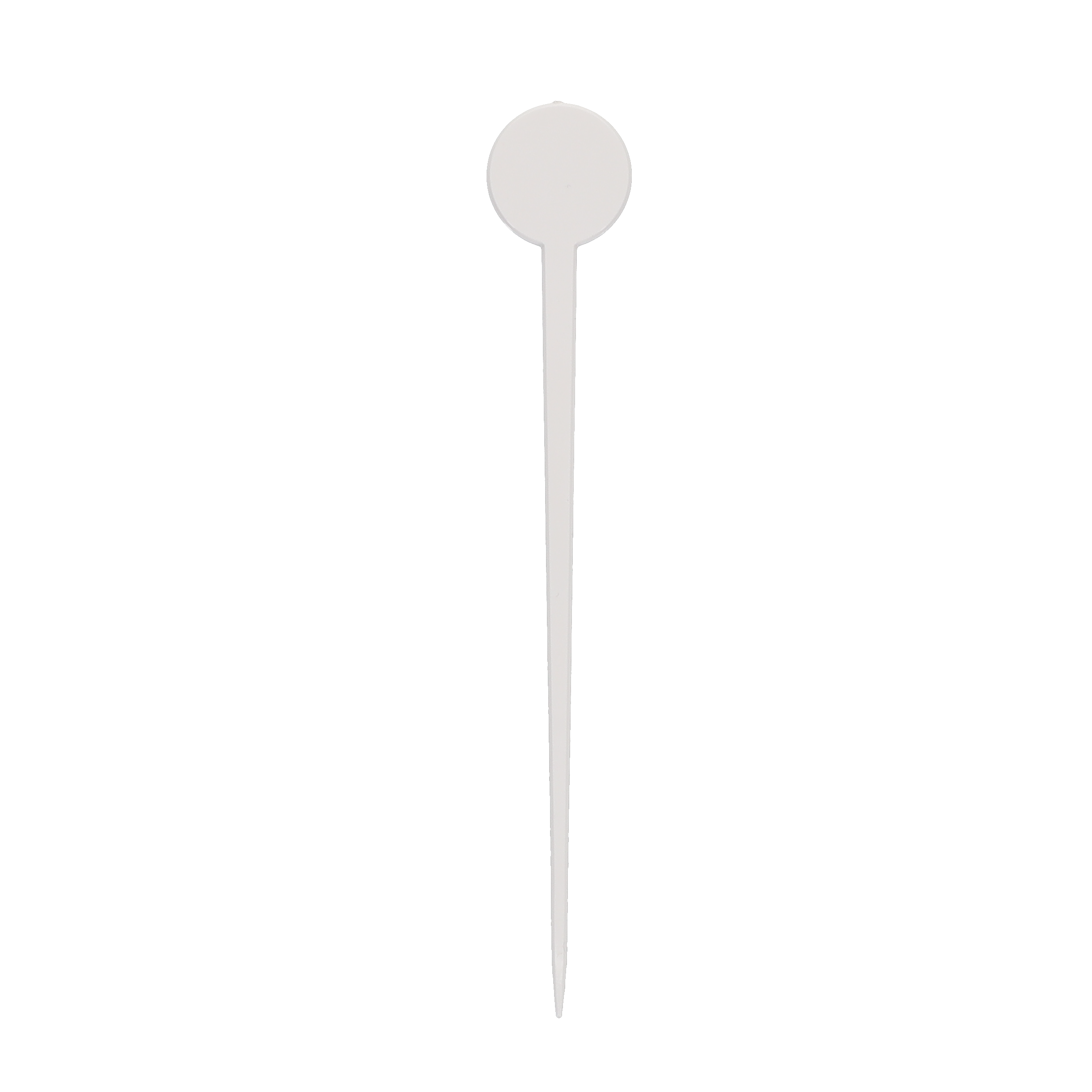 Plastic Food Pick 5.500" Round White Tradition Print 6