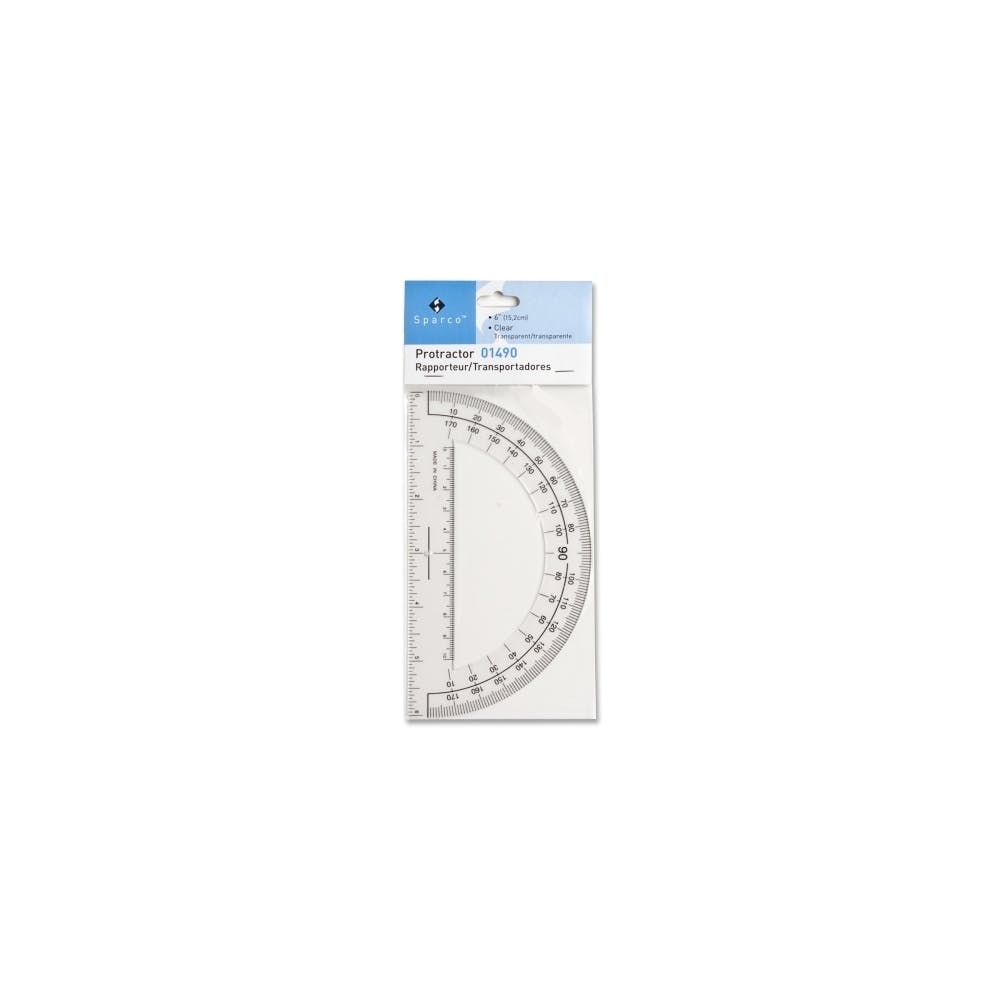 Plastic Protractors - 6" Long Clear 2