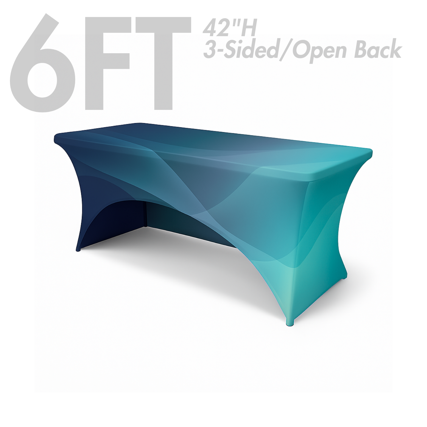6' Spandex Stretch Table Cover - 42"H - Open Back