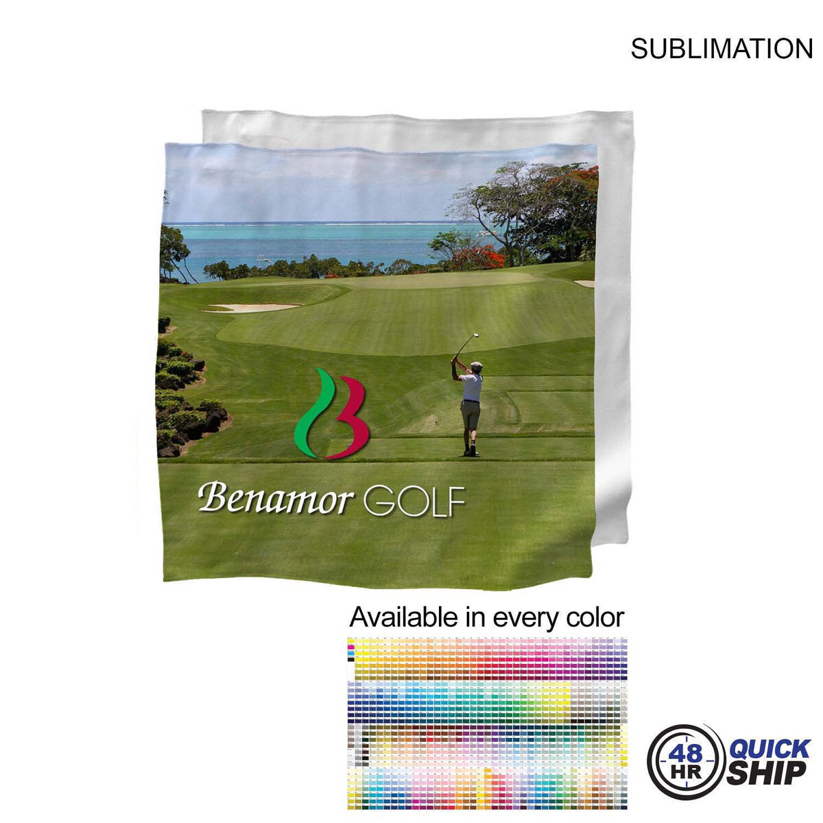 fiel 48 Hr Quick Ship - Microfiber Dri-Lite Suede Shammy Cooling Towel 15x15 Sublimated Edge to Edge #SU648-5