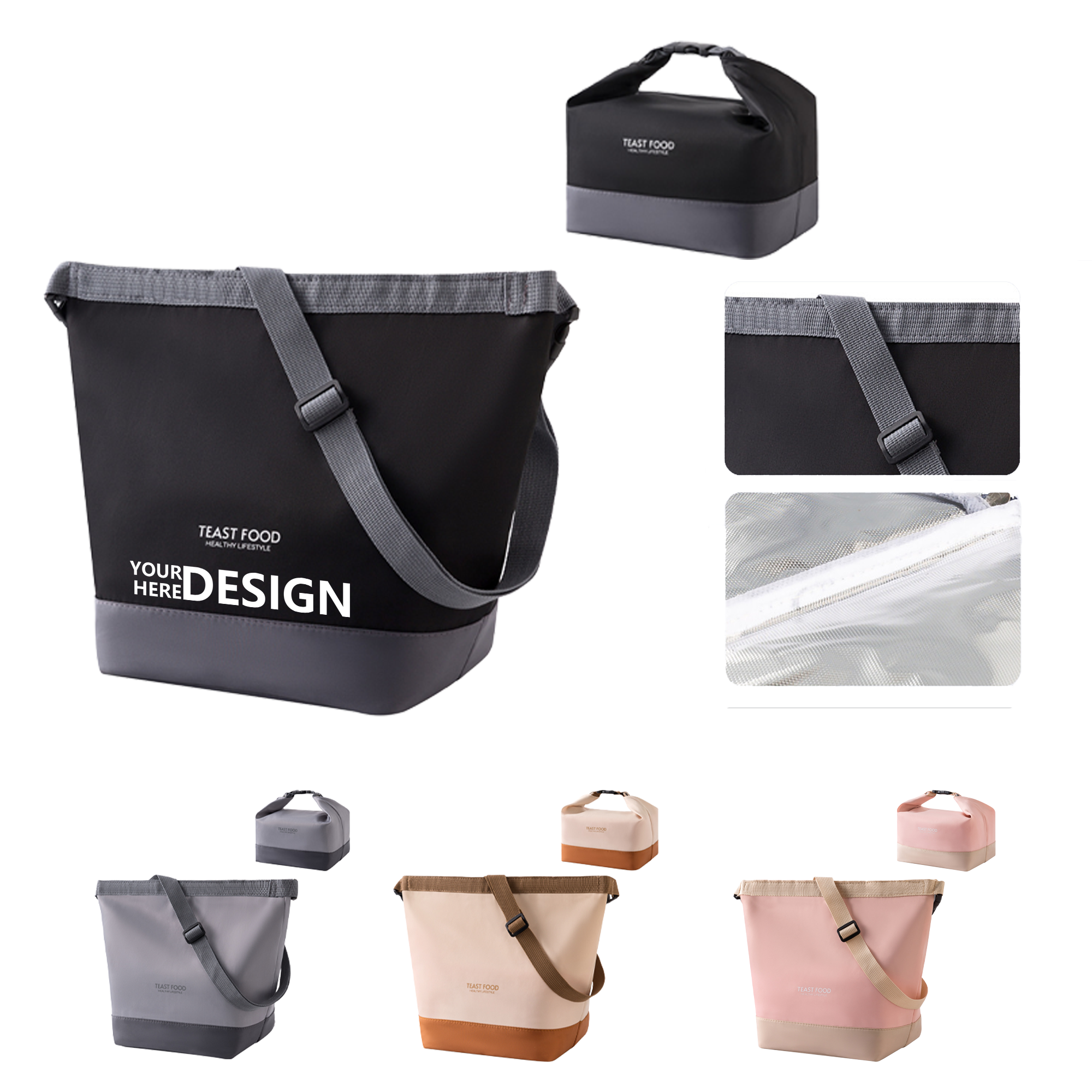 Oxford Fabric Crossbody Insulated Lunch Bag 3