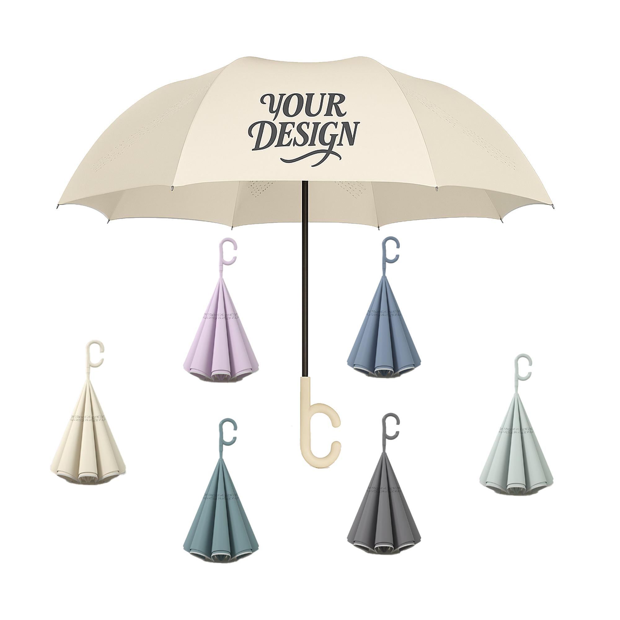 8-Rib Windproof Inverted Umbrella 4